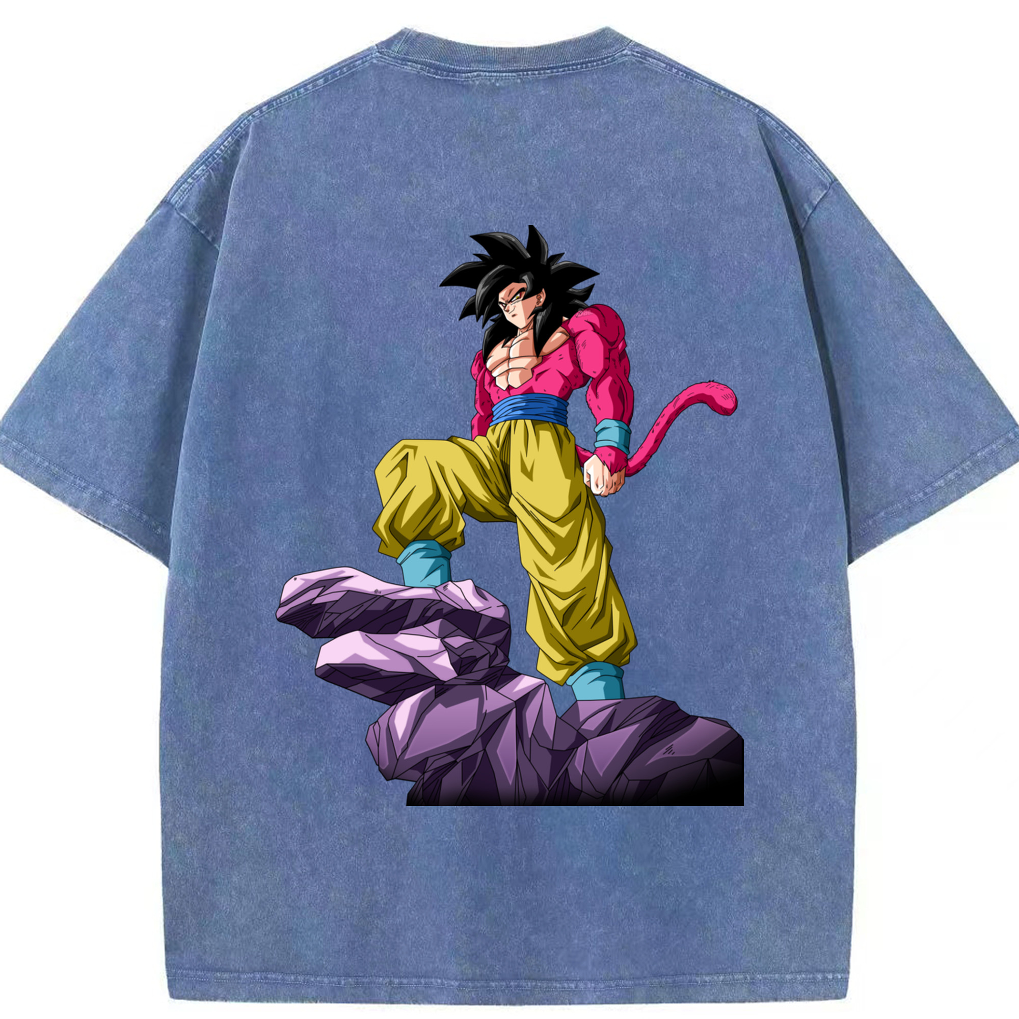 （画像用） ドラゴンボール 孫悟空（そん ごくう）Son Goku カカロット DRAGON BALL Kakarotto 綿100% ヴィンテージ風 半袖Tシャツ（背面プリント）