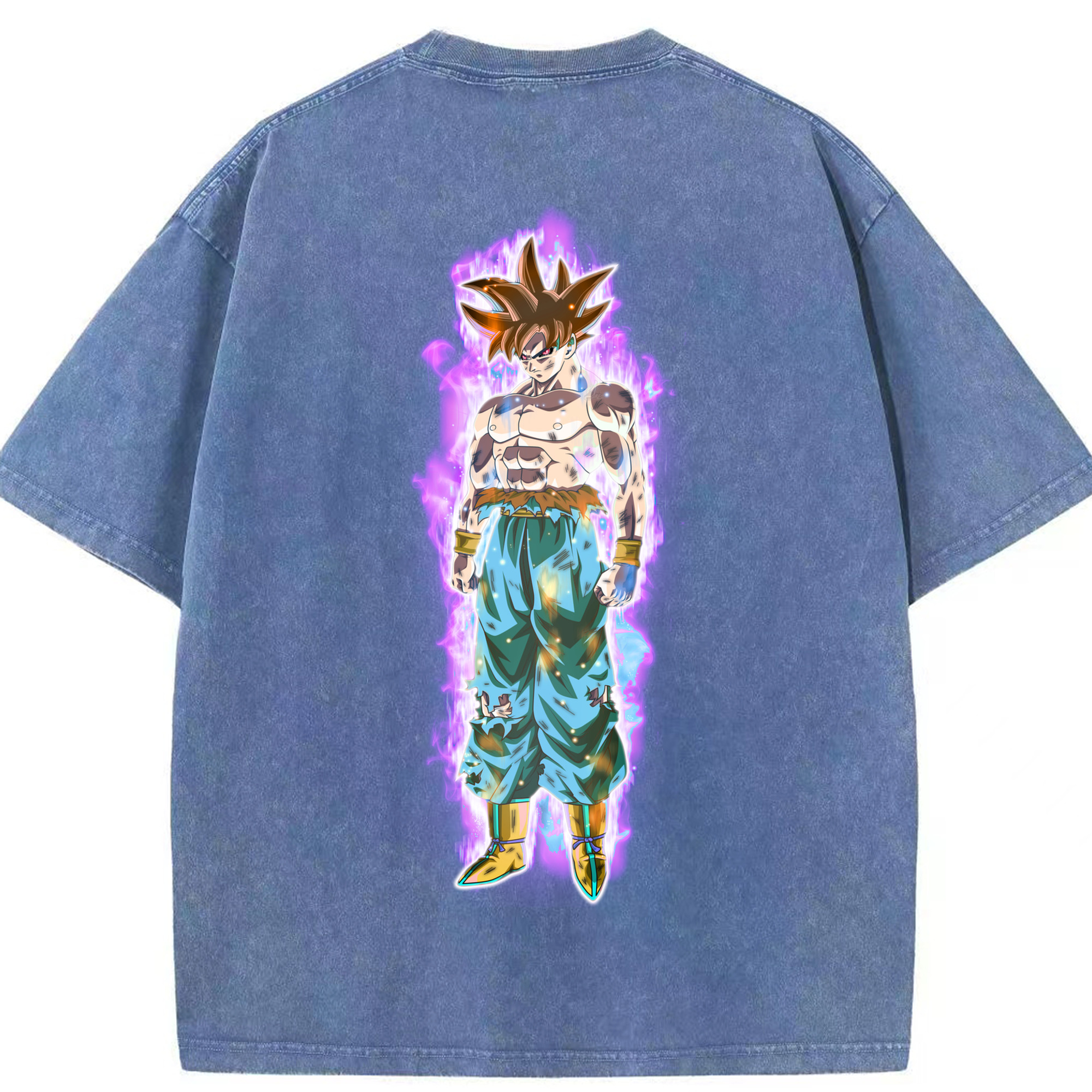 （画像用） ドラゴンボール 孫悟空（そん ごくう）Son Goku カカロット DRAGON BALL Kakarotto 綿100% ヴィンテージ風 半袖Tシャツ（背面プリント）