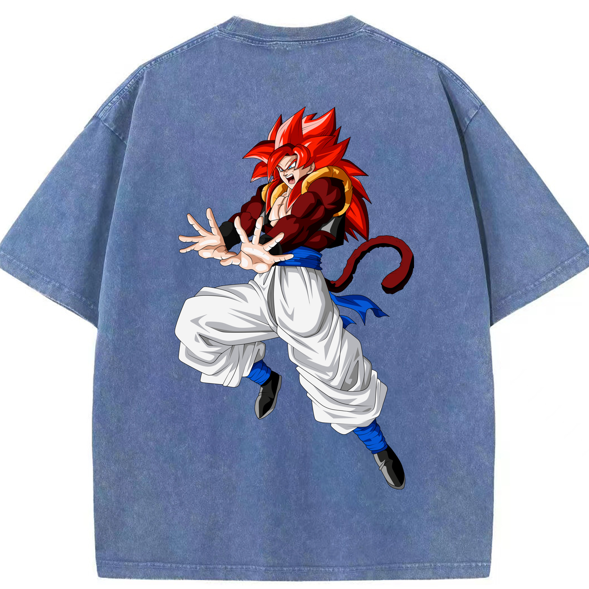 （画像用） ドラゴンボール 孫悟空（そん ごくう）Son Goku カカロット DRAGON BALL Kakarotto 綿100% ヴィンテージ風 半袖Tシャツ（背面プリント）