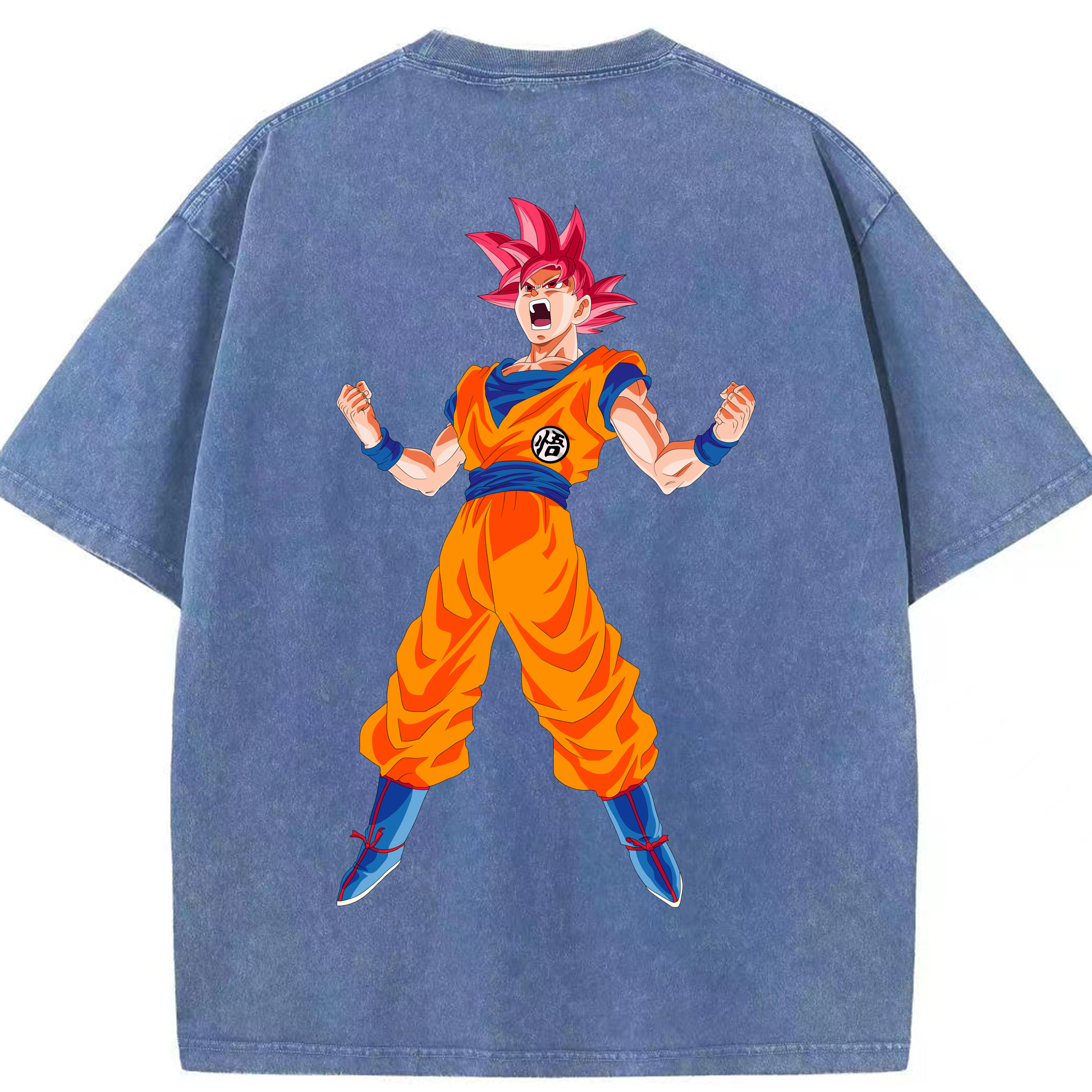 （画像用） ドラゴンボール 孫悟空（そん ごくう）Son Goku カカロット DRAGON BALL Kakarotto 綿100% ヴィンテージ風 半袖Tシャツ（背面プリント）