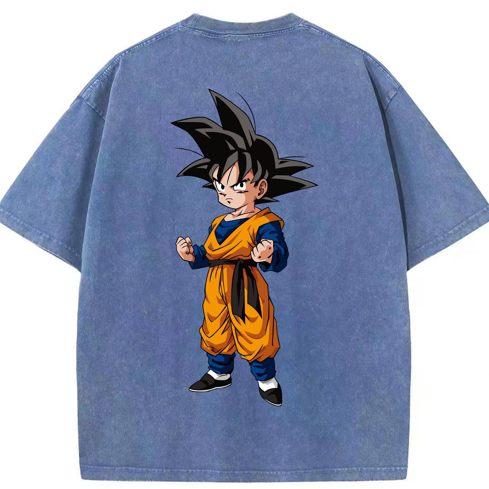 （画像用） ドラゴンボール 孫悟空（そん ごくう）Son Goku カカロット DRAGON BALL Kakarotto 綿100% ヴィンテージ風 半袖Tシャツ（背面プリント）