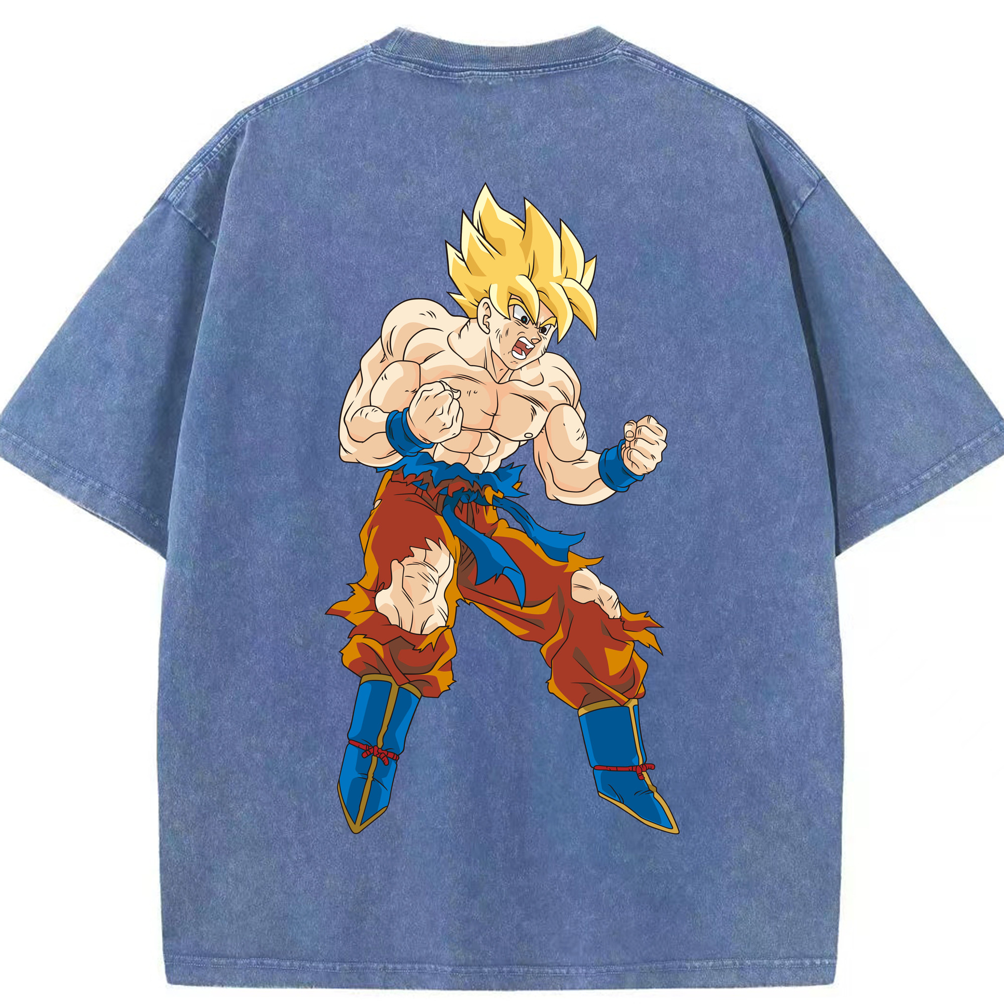 （画像用） ドラゴンボール 孫悟空（そん ごくう）Son Goku カカロット DRAGON BALL Kakarotto 綿100% ヴィンテージ風 半袖Tシャツ（背面プリント）