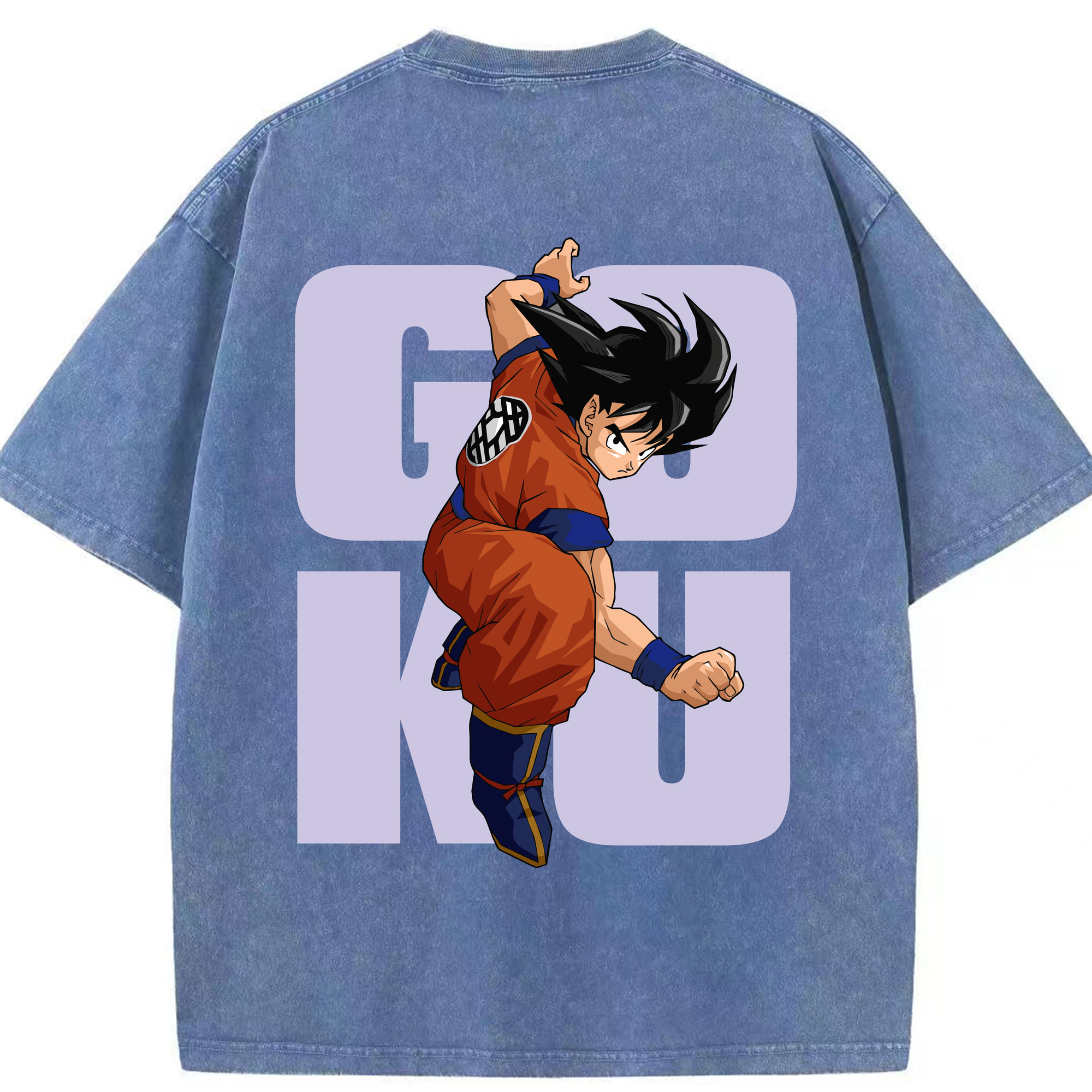 （画像用） ドラゴンボール 孫悟空（そん ごくう）Son Goku カカロット DRAGON BALL Kakarotto 綿100% ヴィンテージ風 半袖Tシャツ（背面プリント）