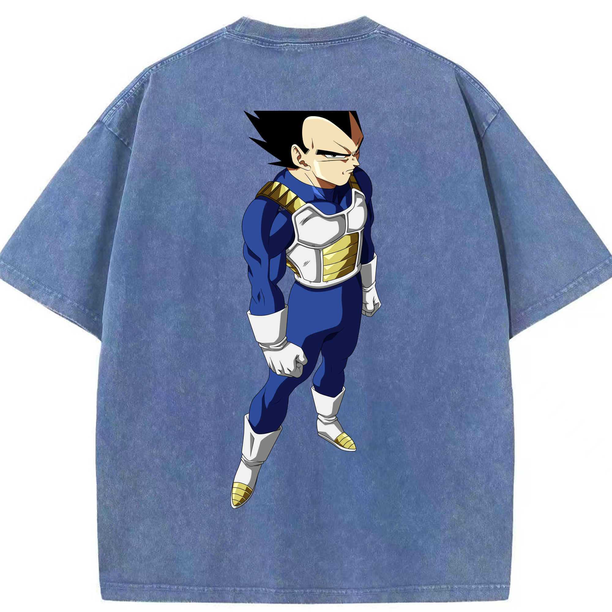 （画像用） ドラゴンボール ベジータ四世（Bejīta Yonsei）DRAGON BALL Vegeta IV 綿100% ヴィンテージ風 半袖Tシャツ（背面プリント）