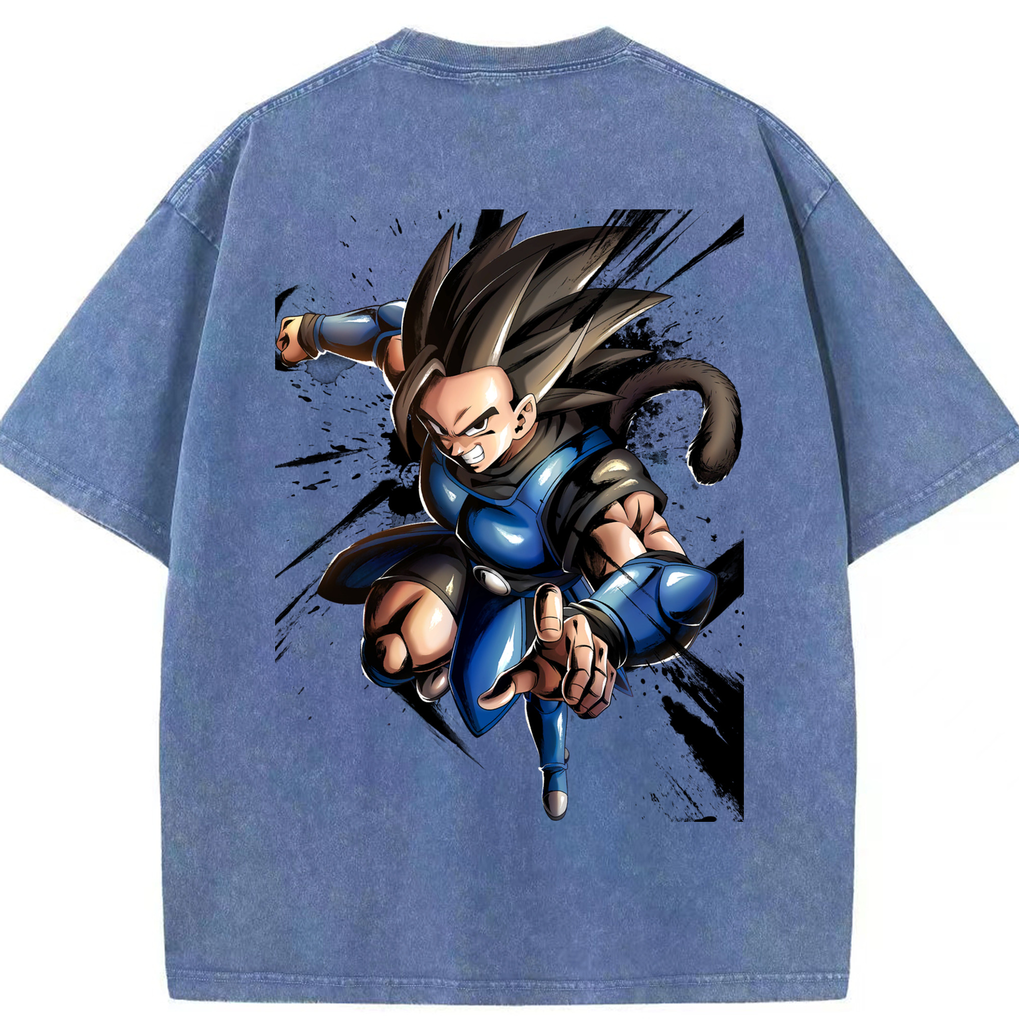 （画像用） ドラゴンボール ベジータ四世（Bejīta Yonsei）DRAGON BALL Vegeta IV 綿100% ヴィンテージ風 半袖Tシャツ（背面プリント）