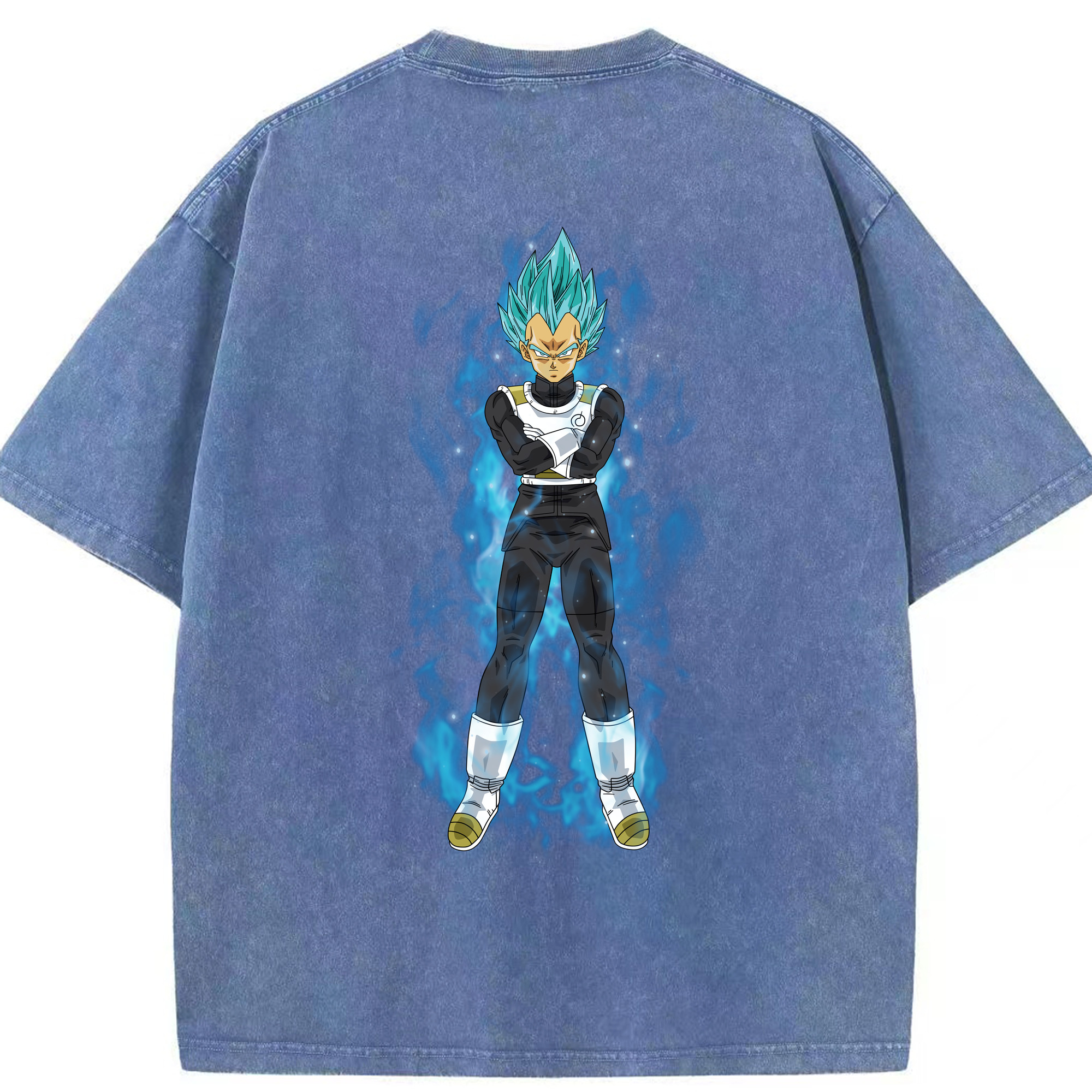 （画像用） ドラゴンボール ベジータ四世（Bejīta Yonsei）DRAGON BALL Vegeta IV 綿100% ヴィンテージ風 半袖Tシャツ（背面プリント）