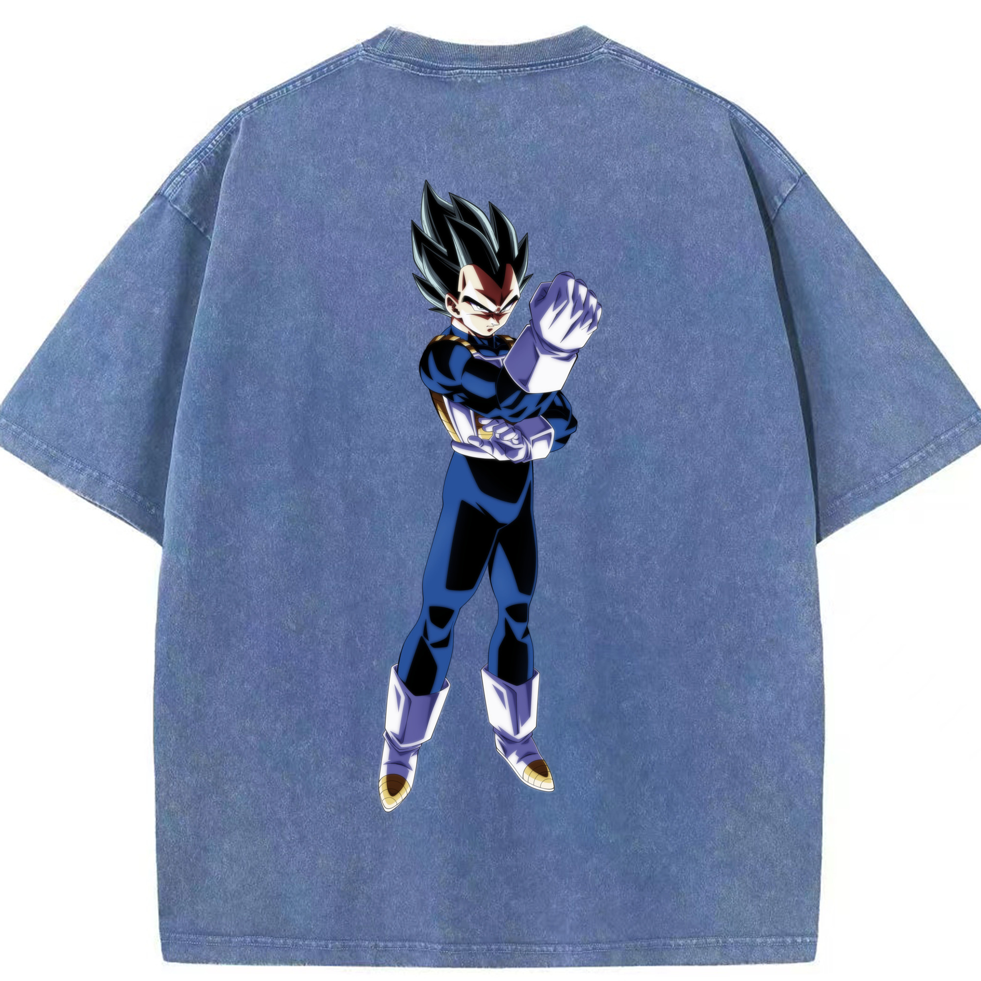 （画像用） ドラゴンボール ベジータ四世（Bejīta Yonsei）DRAGON BALL Vegeta IV 綿100% ヴィンテージ風 半袖Tシャツ（背面プリント）