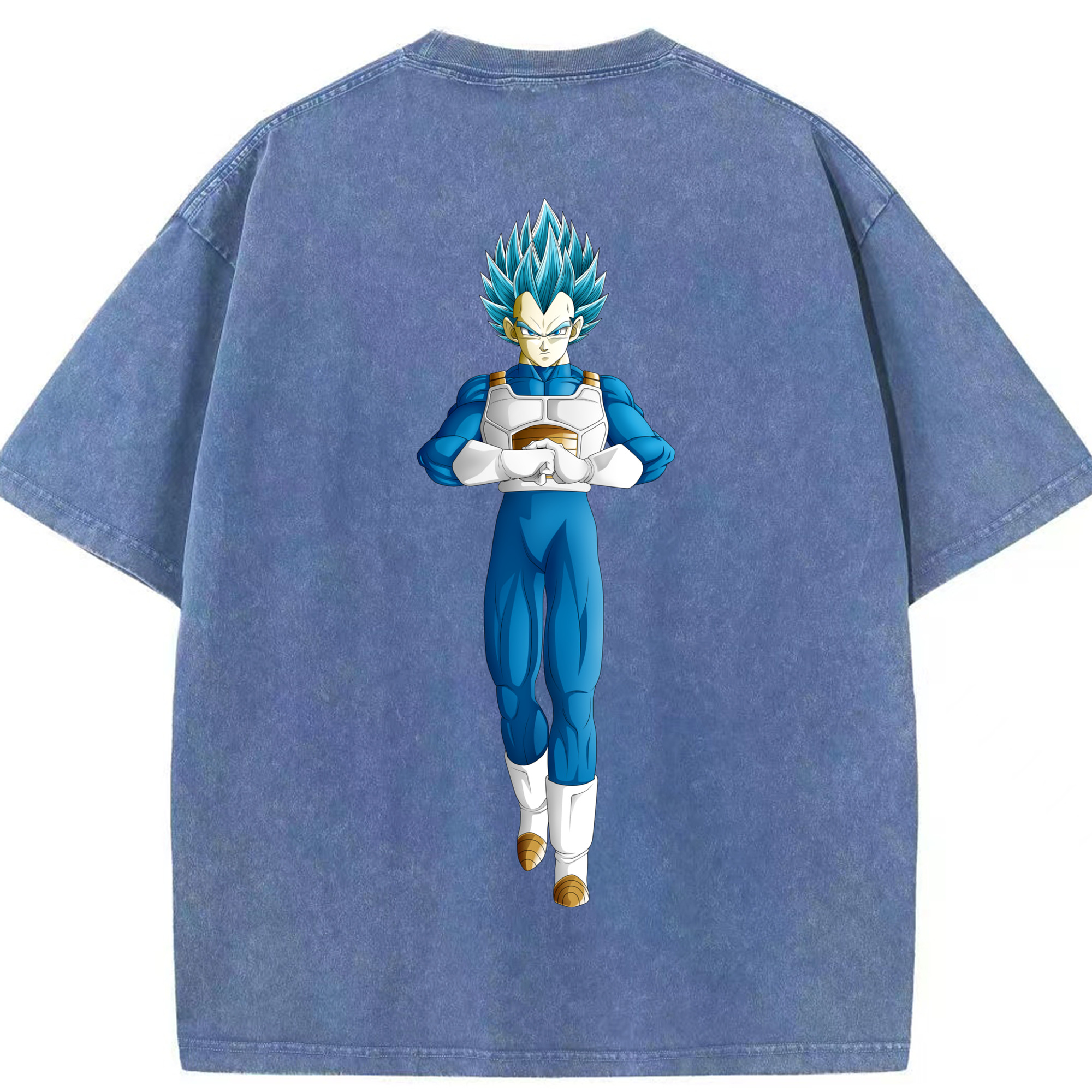 （画像用） ドラゴンボール ベジータ四世（Bejīta Yonsei）DRAGON BALL Vegeta IV 綿100% ヴィンテージ風 半袖Tシャツ（背面プリント）