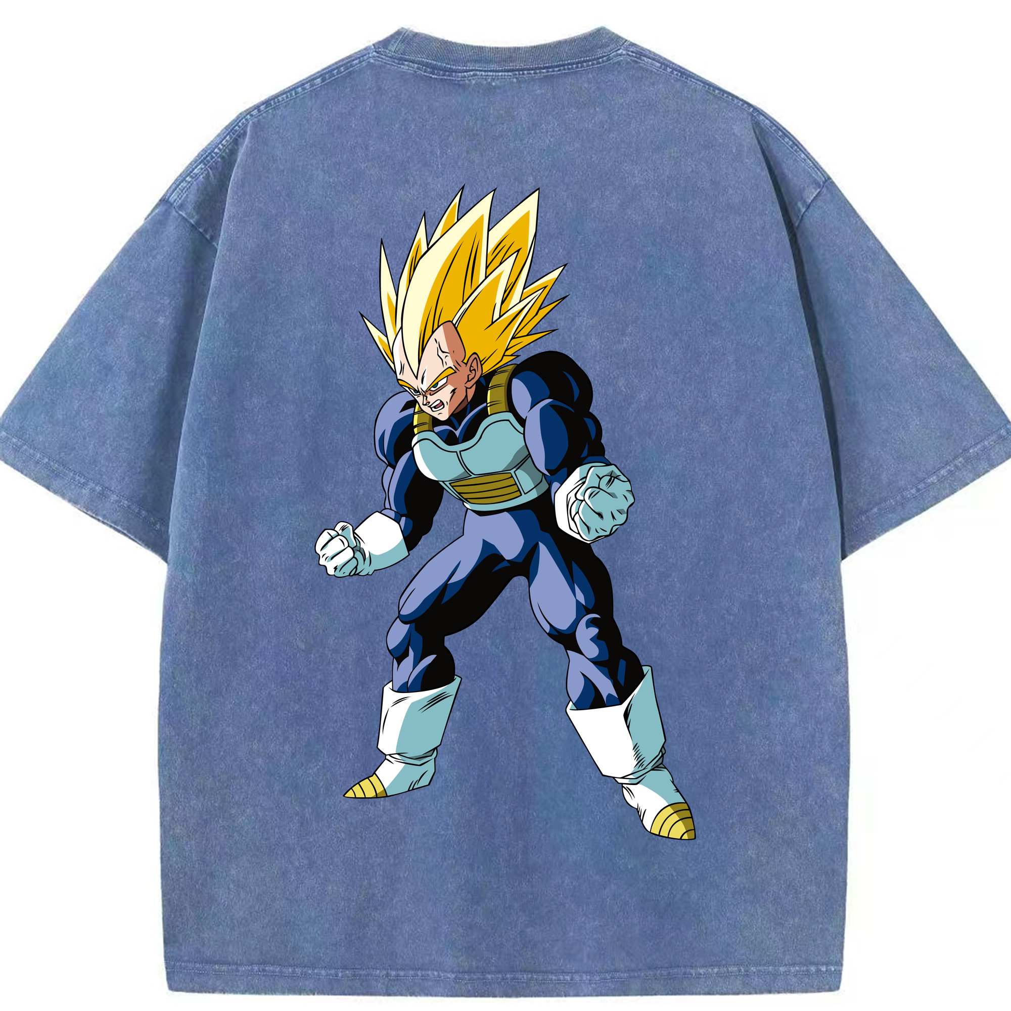 （画像用） ドラゴンボール ベジータ四世（Bejīta Yonsei）DRAGON BALL Vegeta IV 綿100% ヴィンテージ風 半袖Tシャツ（背面プリント）