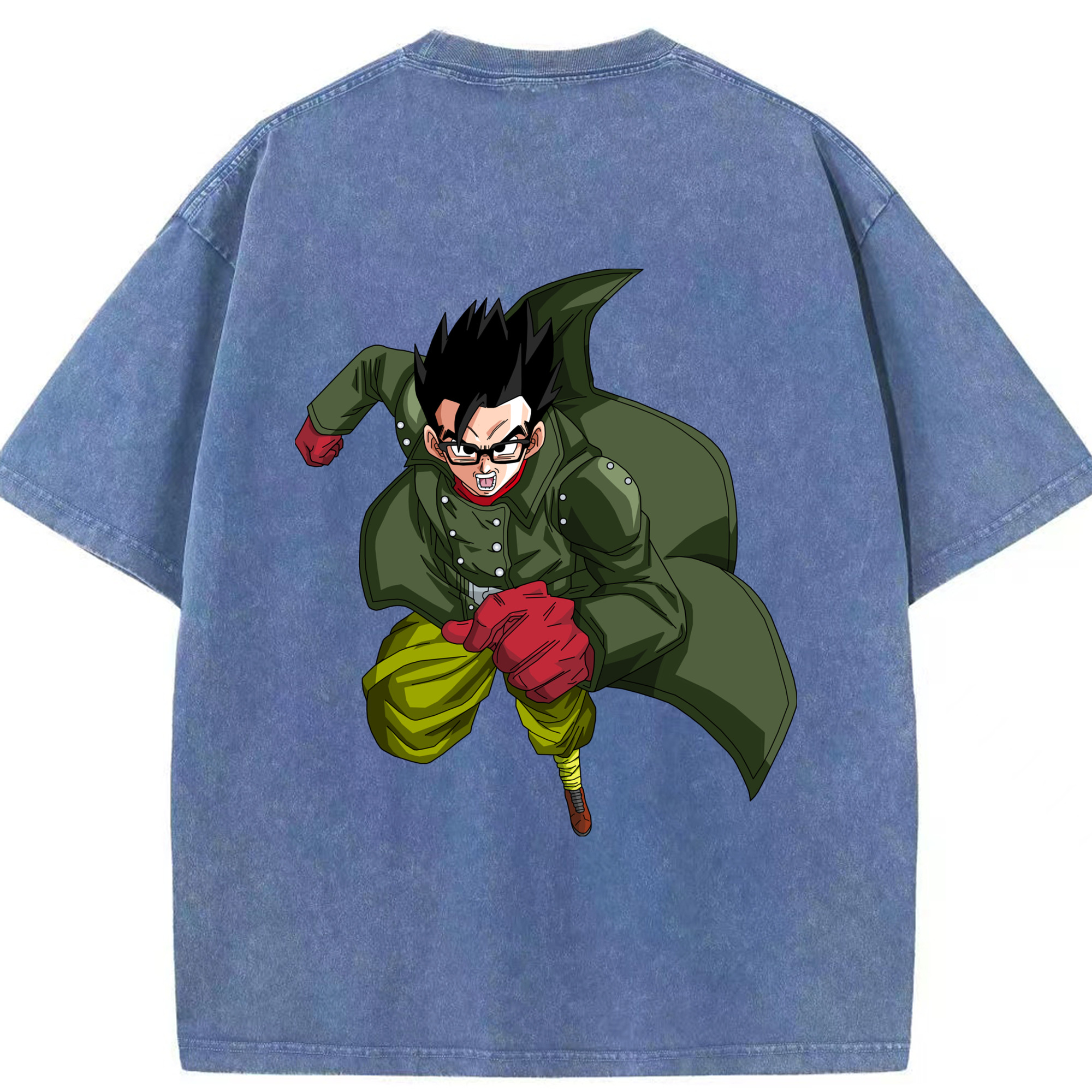 （画像用） ドラゴンボール 孫 悟飯（そんごはん）DRAGON BALL Son Gohan 綿100% ヴィンテージ風 半袖Tシャツ（背面プリント）