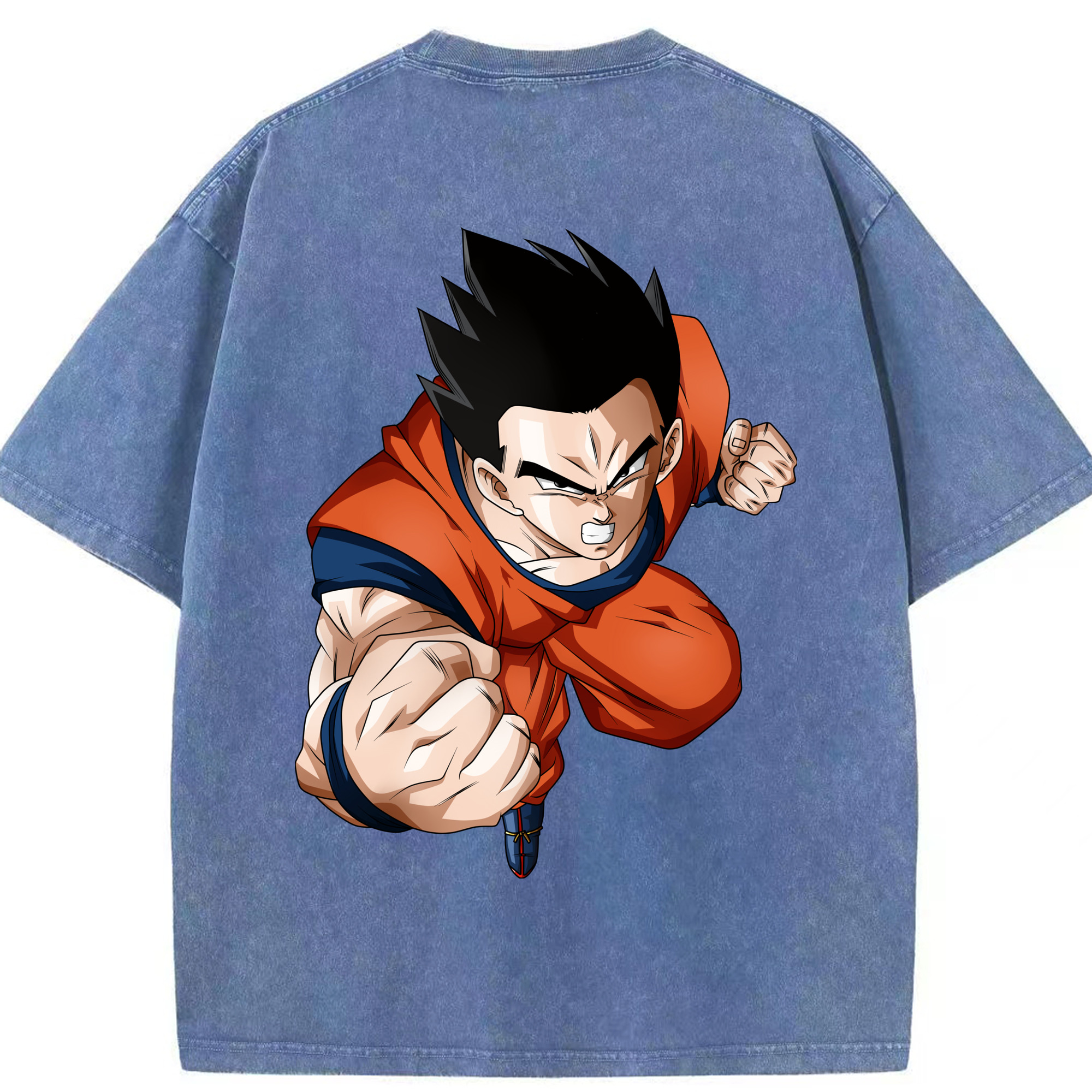 （画像用） ドラゴンボール 孫 悟飯（そんごはん）DRAGON BALL Son Gohan 綿100% ヴィンテージ風 半袖Tシャツ（背面プリント）