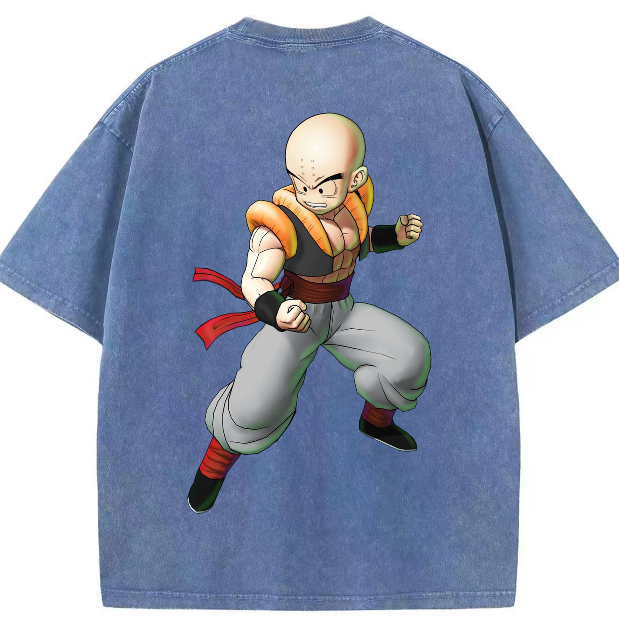 （画像用） ドラゴンボール クリリン DRAGON BALL krillin 綿100% ヴィンテージ風 半袖Tシャツ（背面プリント）