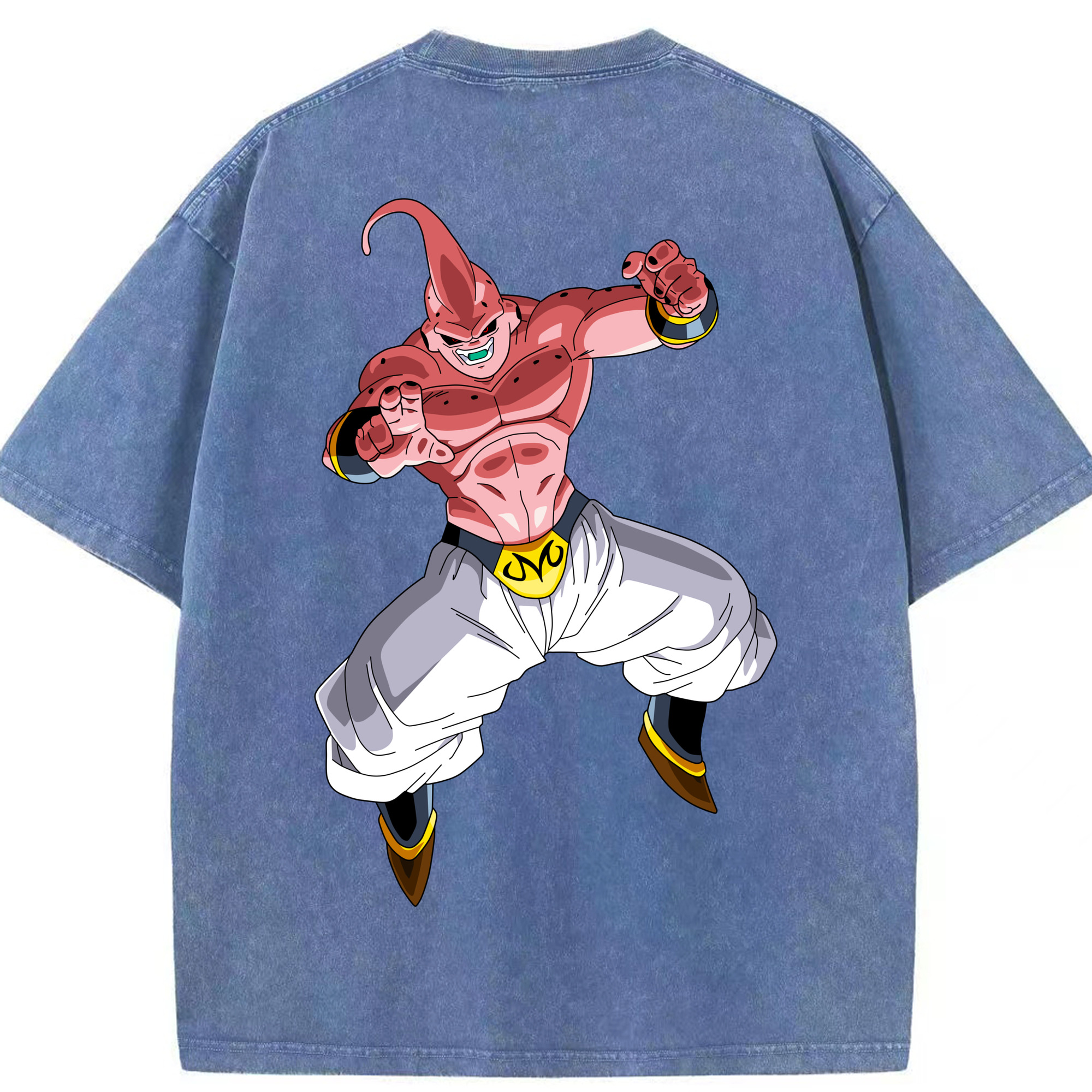 （画像用） ドラゴンボール 魔人ブウ DRAGON BALL Majin Buu 綿100% ヴィンテージ風 半袖Tシャツ（背面プリント）