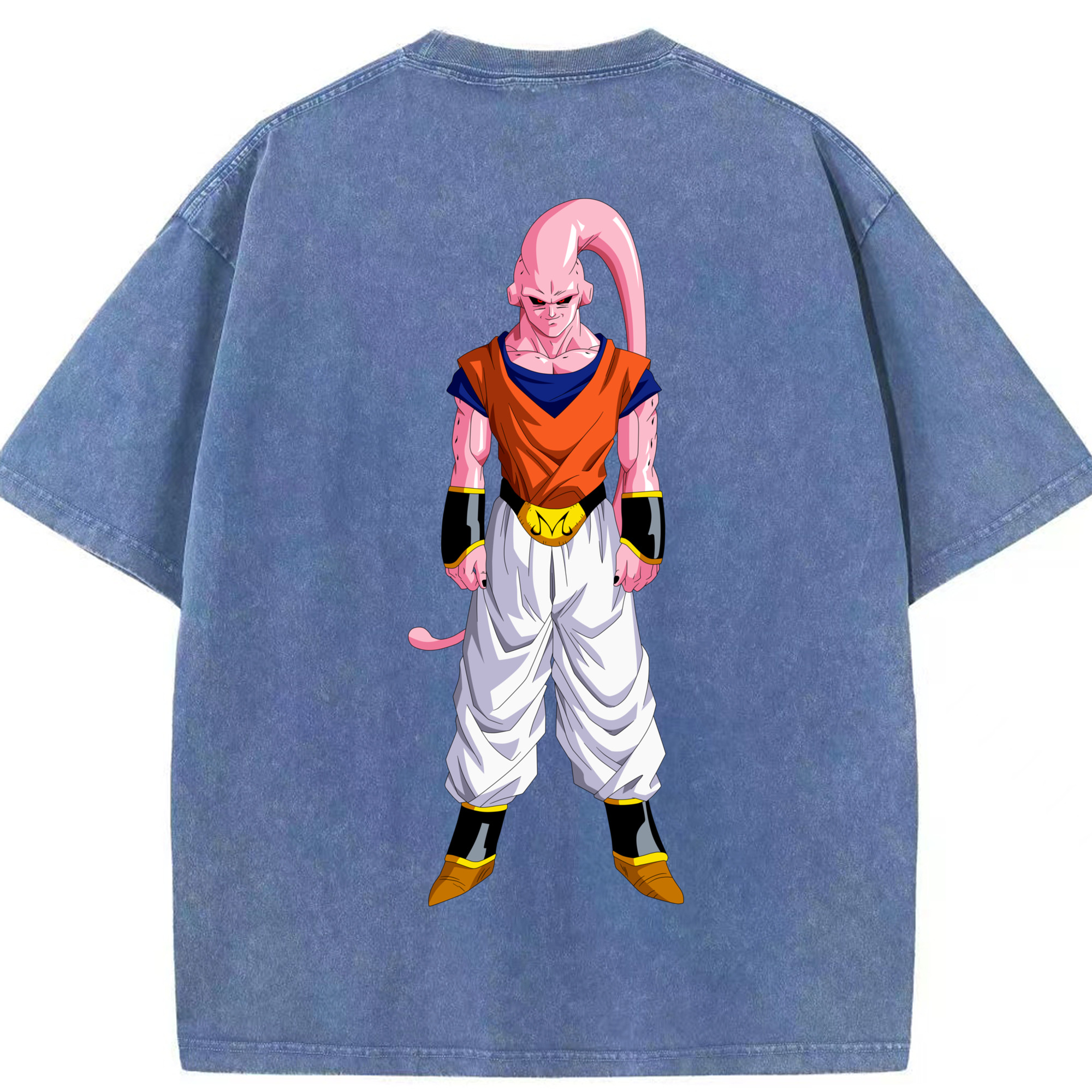 （画像用） ドラゴンボール 魔人ブウ DRAGON BALL Majin Buu 綿100% ヴィンテージ風 半袖Tシャツ（背面プリント）