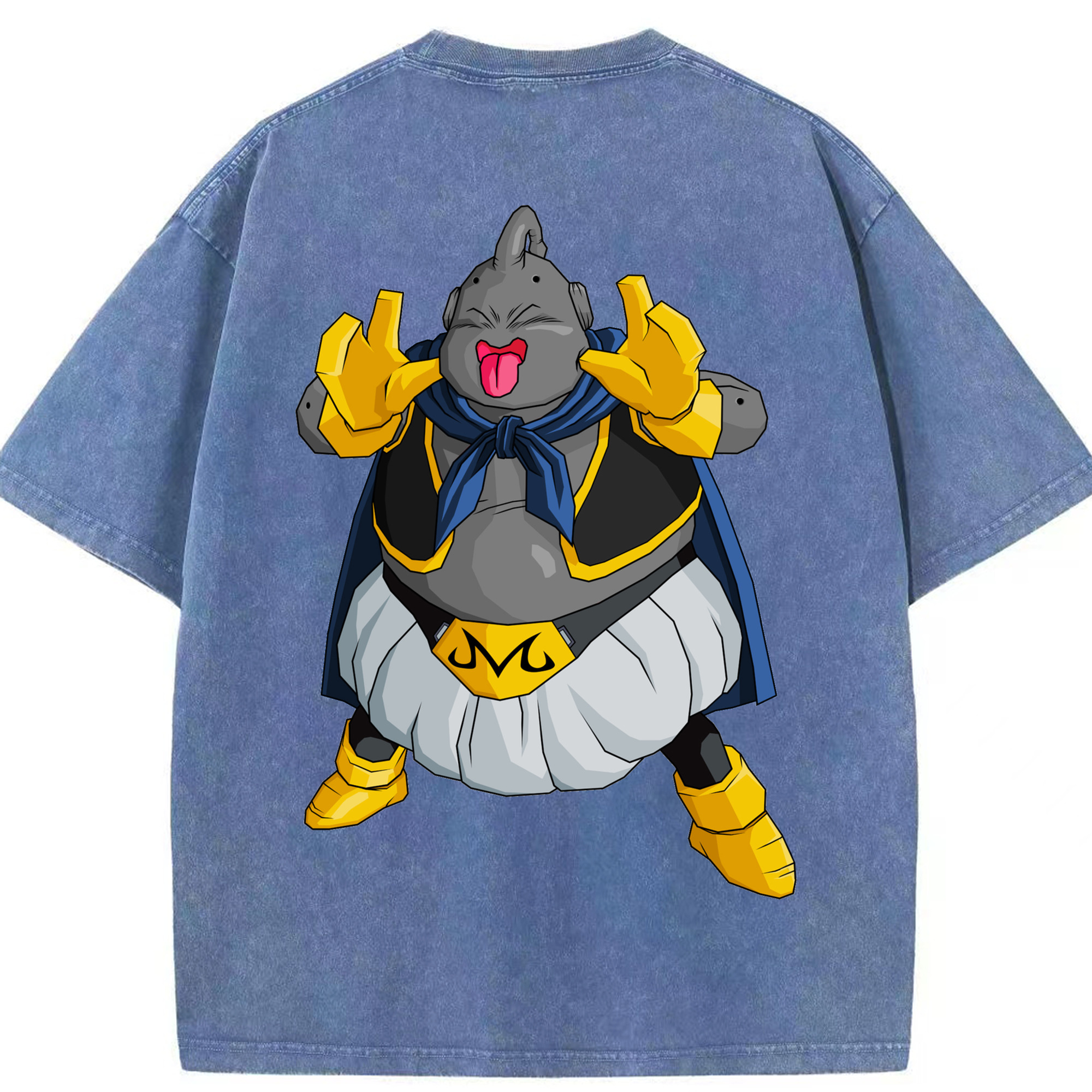 （画像用） ドラゴンボール 魔人ブウ DRAGON BALL Majin Buu 綿100% ヴィンテージ風 半袖Tシャツ（背面プリント）
