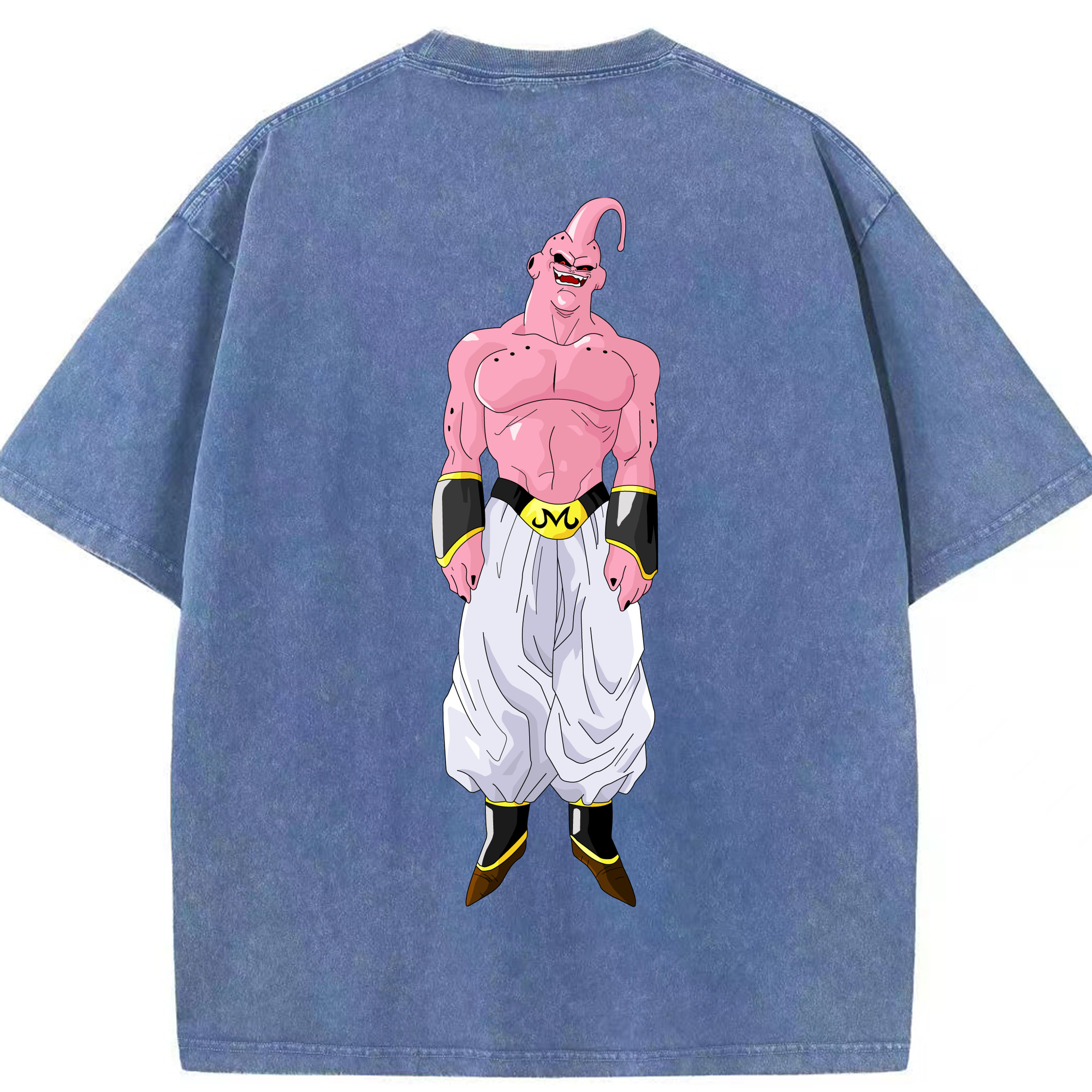 （画像用） ドラゴンボール 魔人ブウ DRAGON BALL Majin Buu 綿100% ヴィンテージ風 半袖Tシャツ（背面プリント）