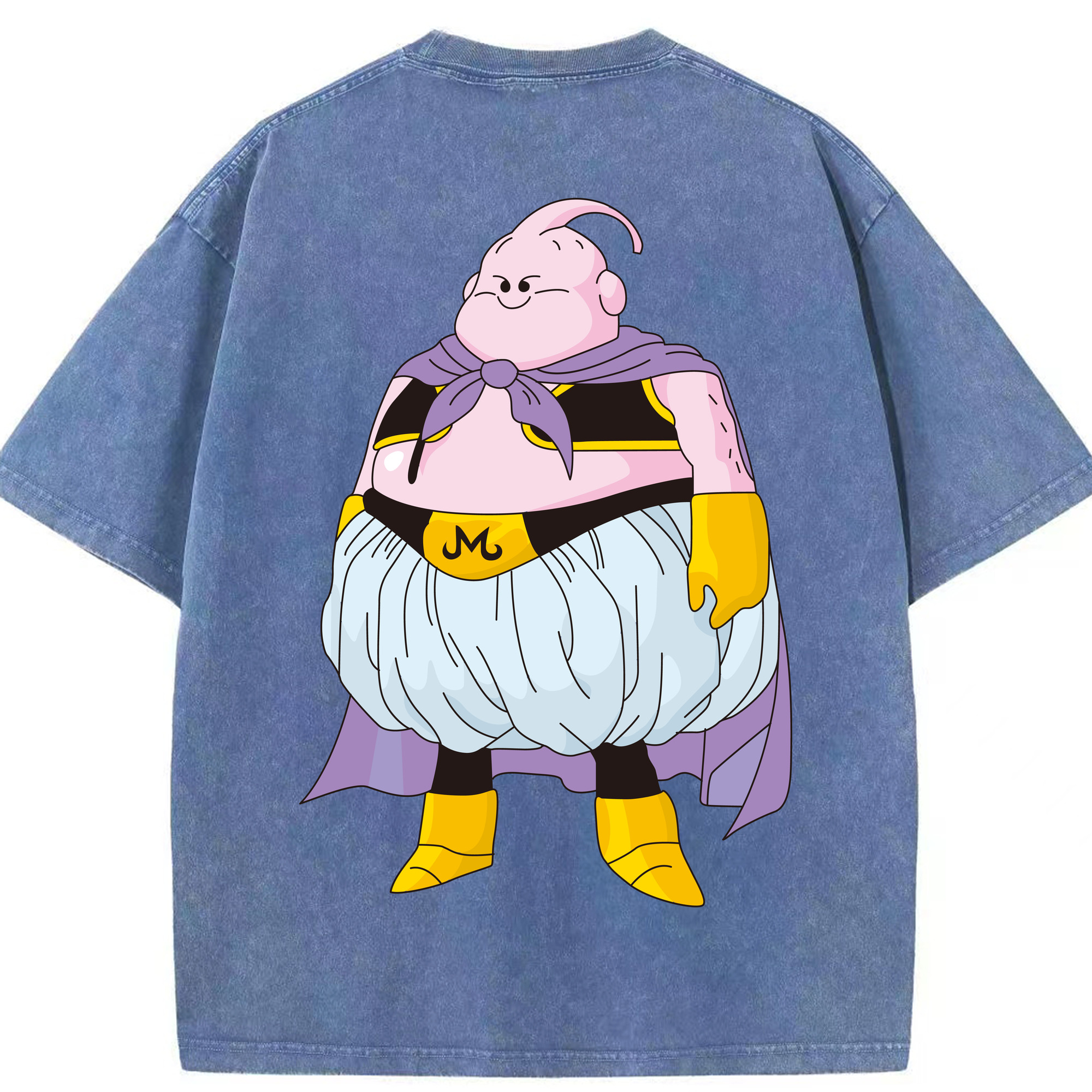 （画像用） ドラゴンボール 魔人ブウ DRAGON BALL Majin Buu 綿100% ヴィンテージ風 半袖Tシャツ（背面プリント）