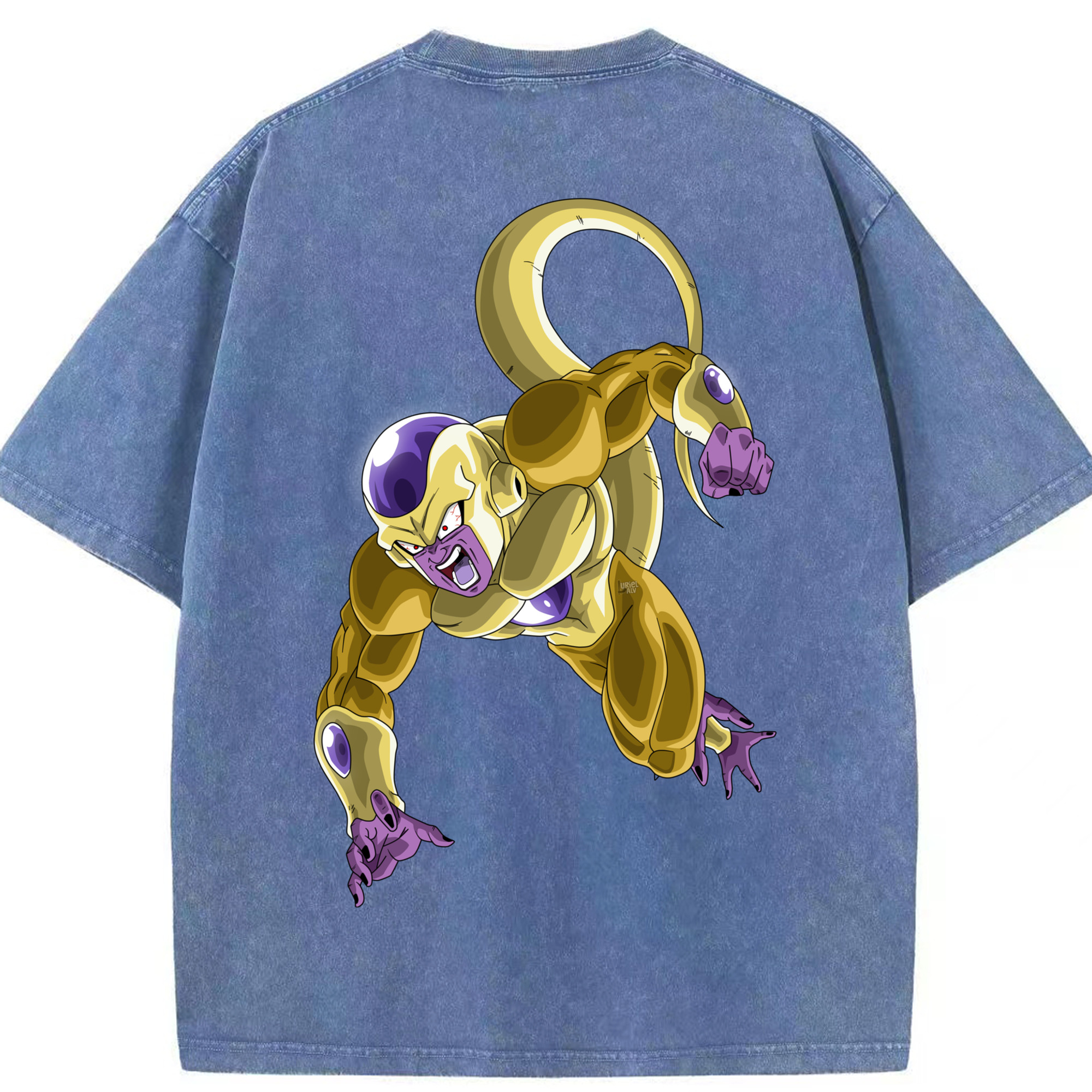 （画像用） ドラゴンボール フリーザ DRAGON BALL Frieza 綿100% ヴィンテージ風 半袖Tシャツ（背面プリント）