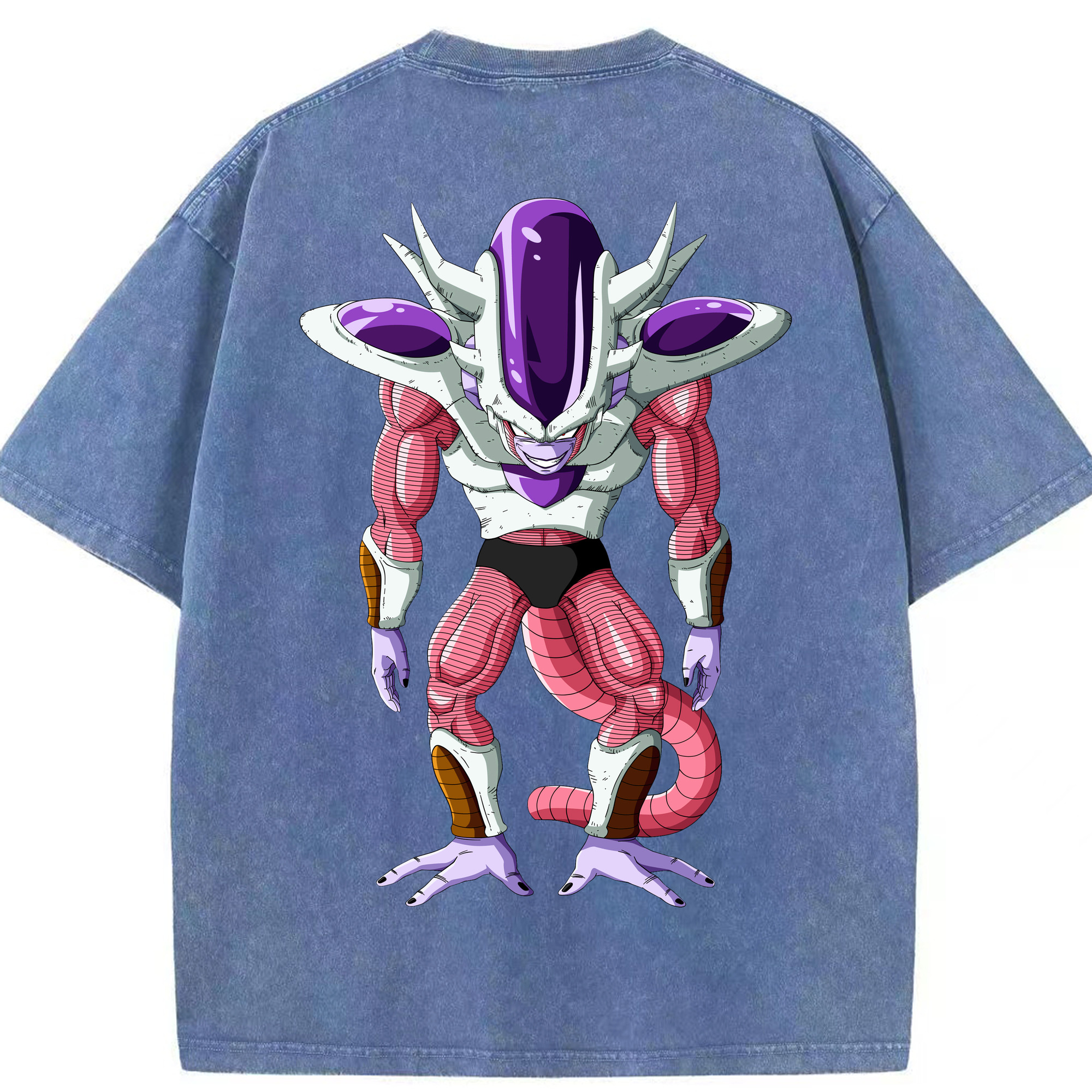 （画像用） ドラゴンボール フリーザ DRAGON BALL Frieza 綿100% ヴィンテージ風 半袖Tシャツ（背面プリント）