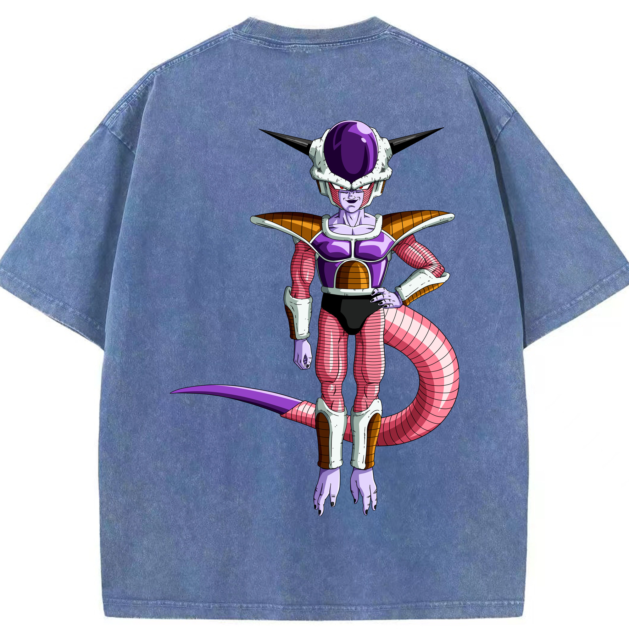 （画像用） ドラゴンボール フリーザ DRAGON BALL Frieza 綿100% ヴィンテージ風 半袖Tシャツ（背面プリント）