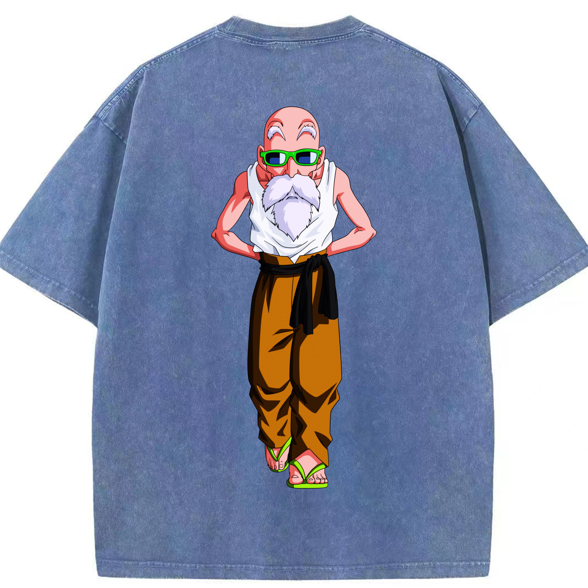 （画像用） ドラゴンボール 亀仙人（かめせんにん） DRAGON BALL Master Roshi Kame Sennin 綿100% ヴィンテージ風 半袖Tシャツ（背面プリント）