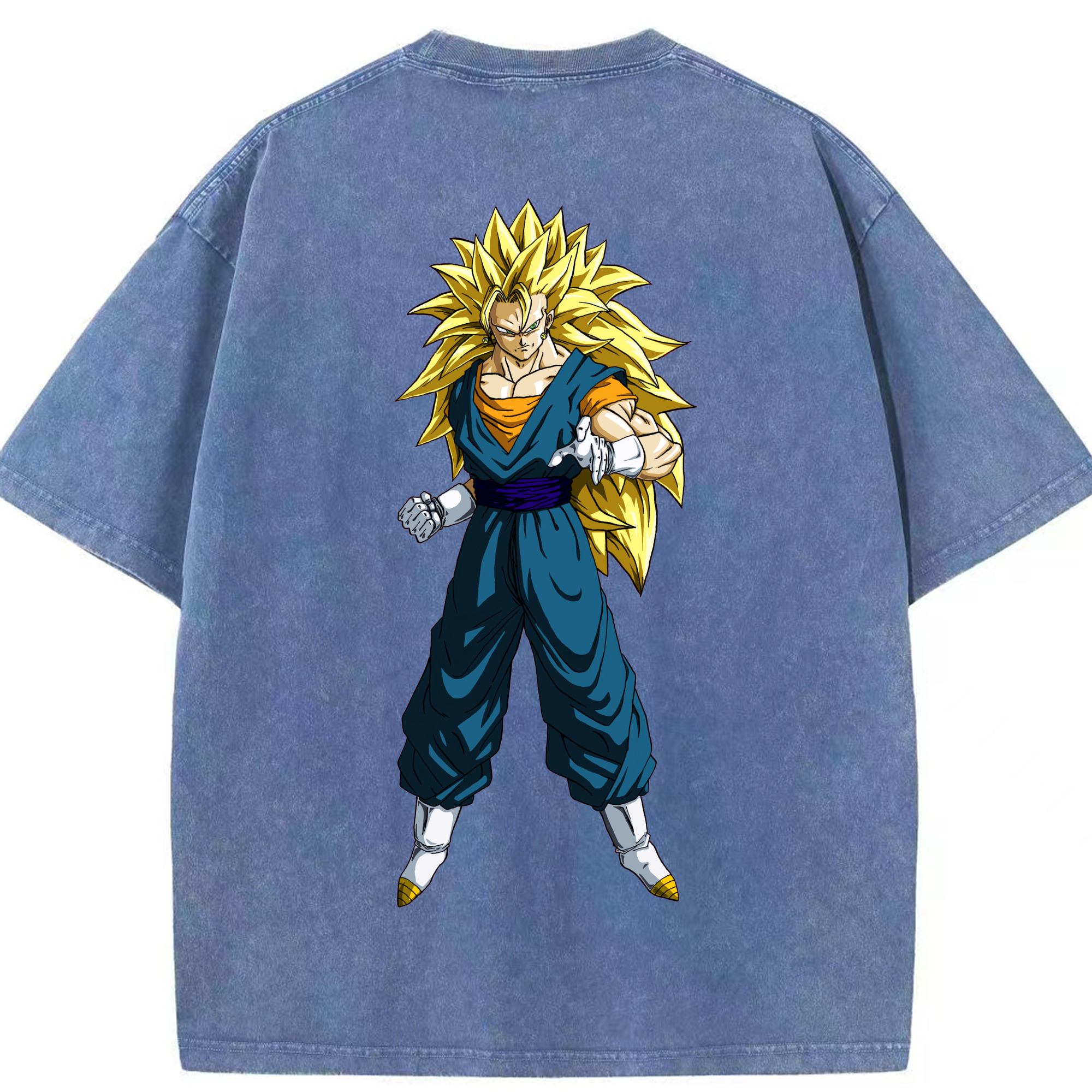 （画像用） ドラゴンボール ベジット DRAGON BALL Vegetto 綿100% ヴィンテージ風 半袖Tシャツ（背面プリント）