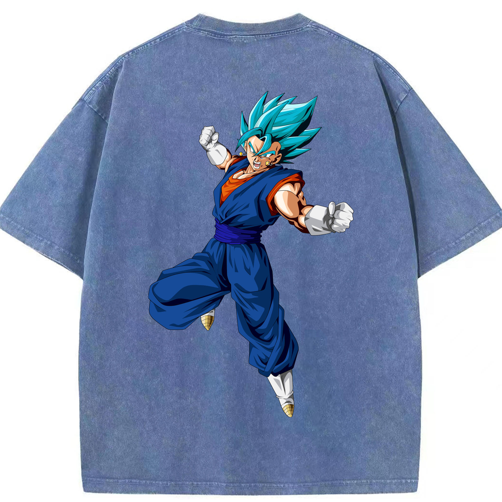 （画像用） ドラゴンボール ベジット DRAGON BALL Vegetto 綿100% ヴィンテージ風 半袖Tシャツ（背面プリント）