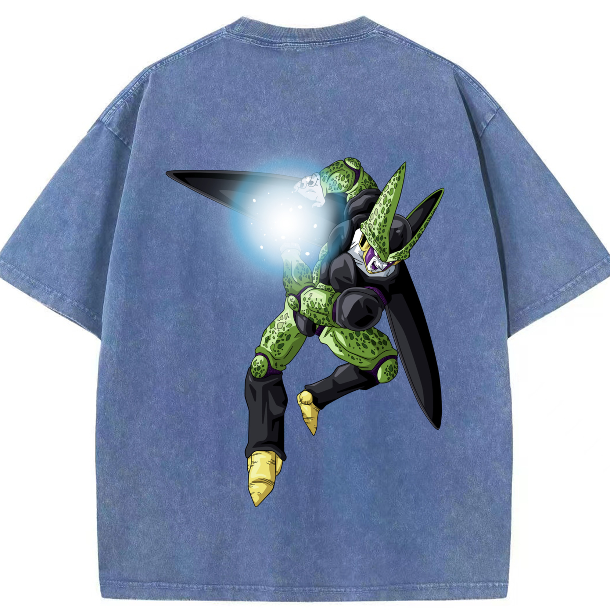 （画像用） ドラゴンボール セル DRAGON BALL Cell 綿100% ヴィンテージ風 半袖Tシャツ（背面プリント）