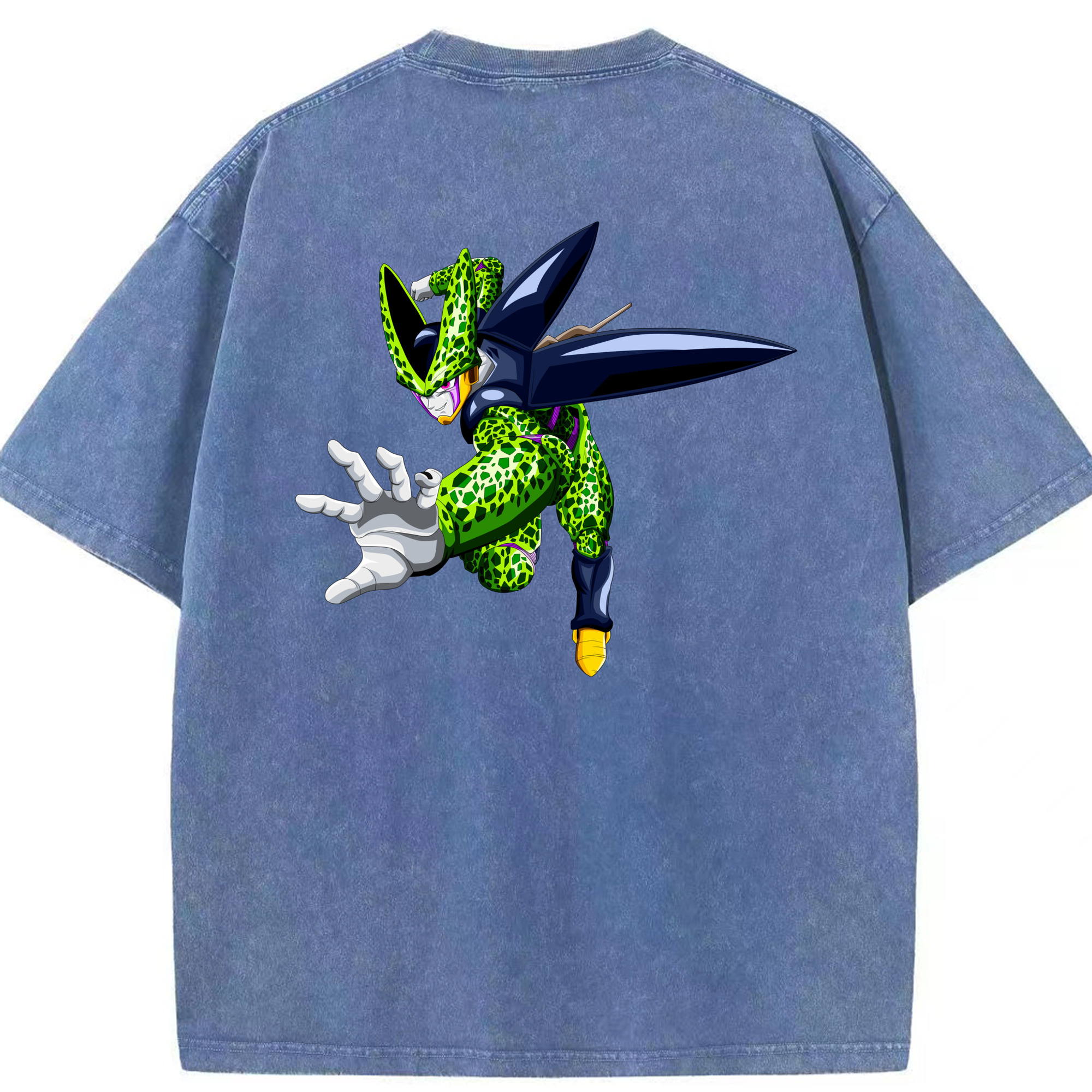 （画像用） ドラゴンボール セル DRAGON BALL Cell 綿100% ヴィンテージ風 半袖Tシャツ（背面プリント）