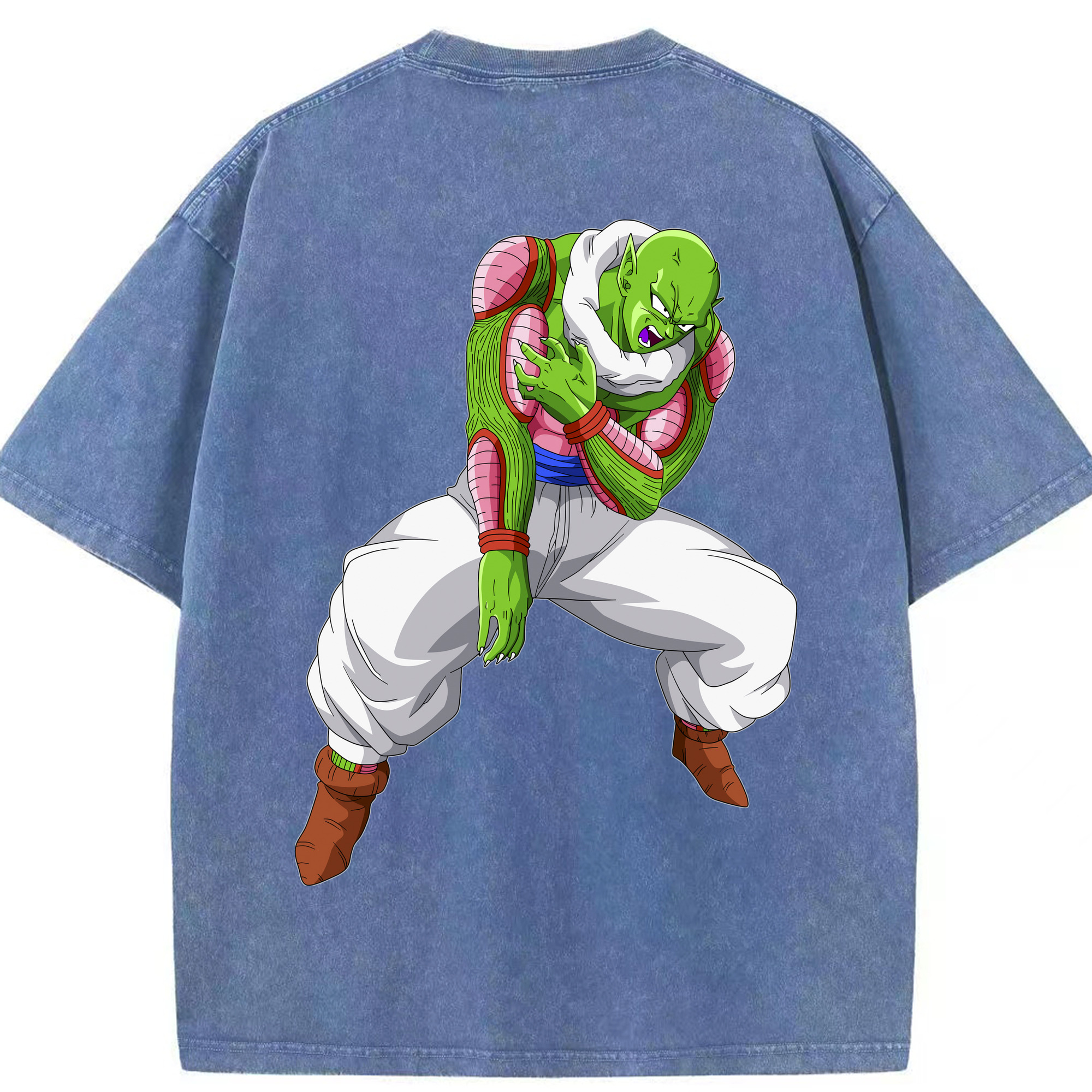 （画像用） ドラゴンボール ピッコロ DRAGON BALL Piccolo 綿100% ヴィンテージ風 半袖Tシャツ（背面プリント）