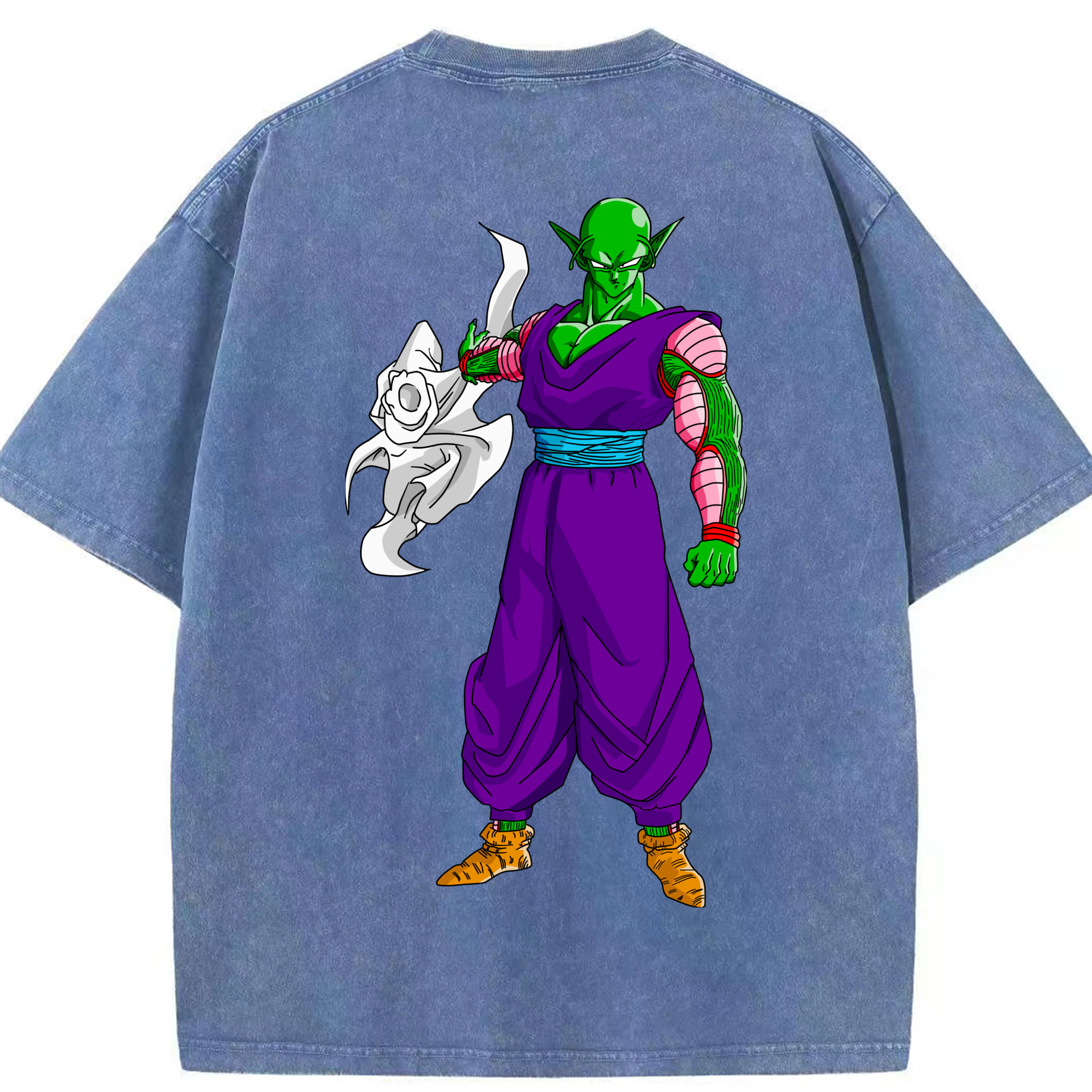 （画像用） ドラゴンボール ピッコロ DRAGON BALL Piccolo 綿100% ヴィンテージ風 半袖Tシャツ（背面プリント）