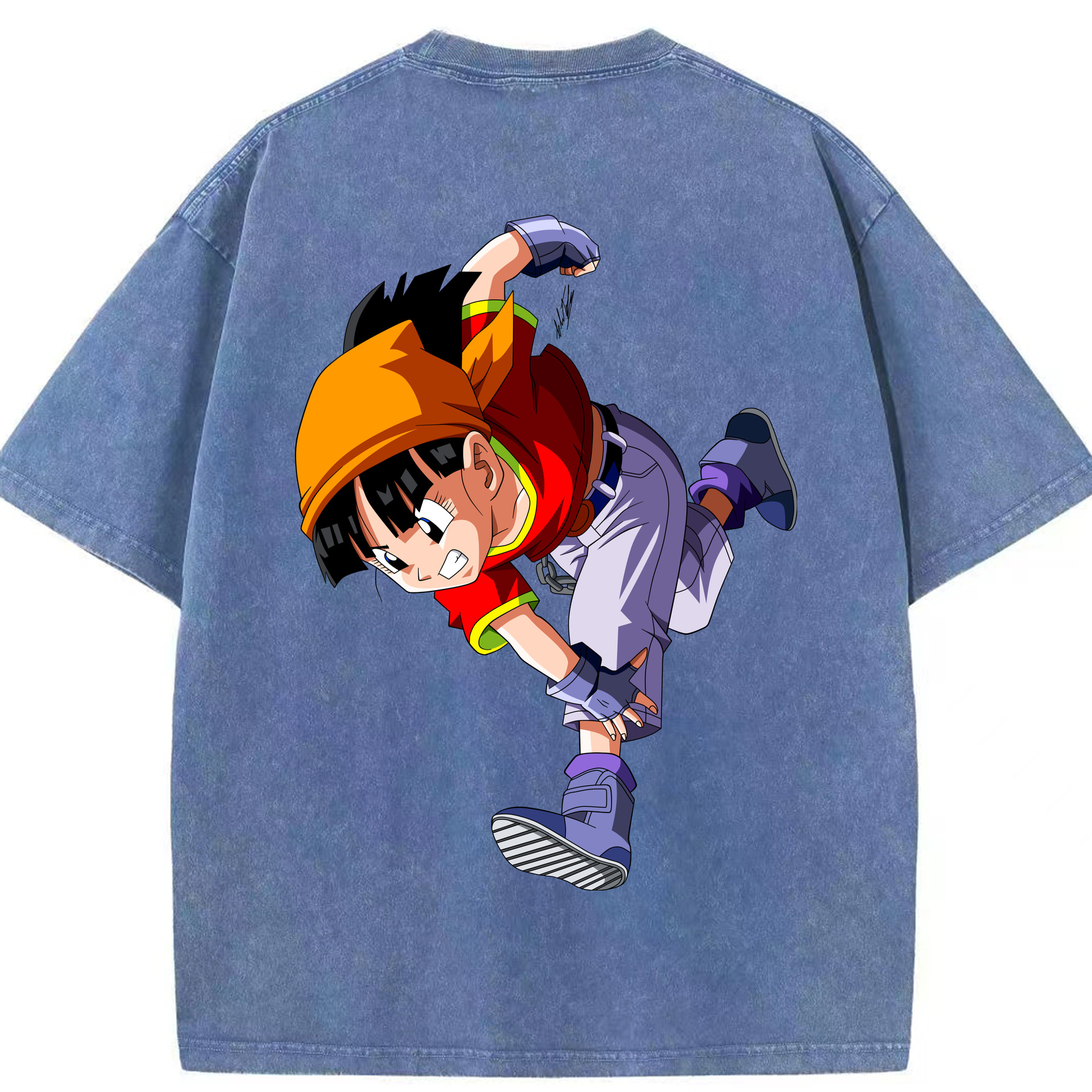 （画像用） ドラゴンボール パン DRAGON BALL Pan 綿100% ヴィンテージ風 半袖Tシャツ（背面プリント）