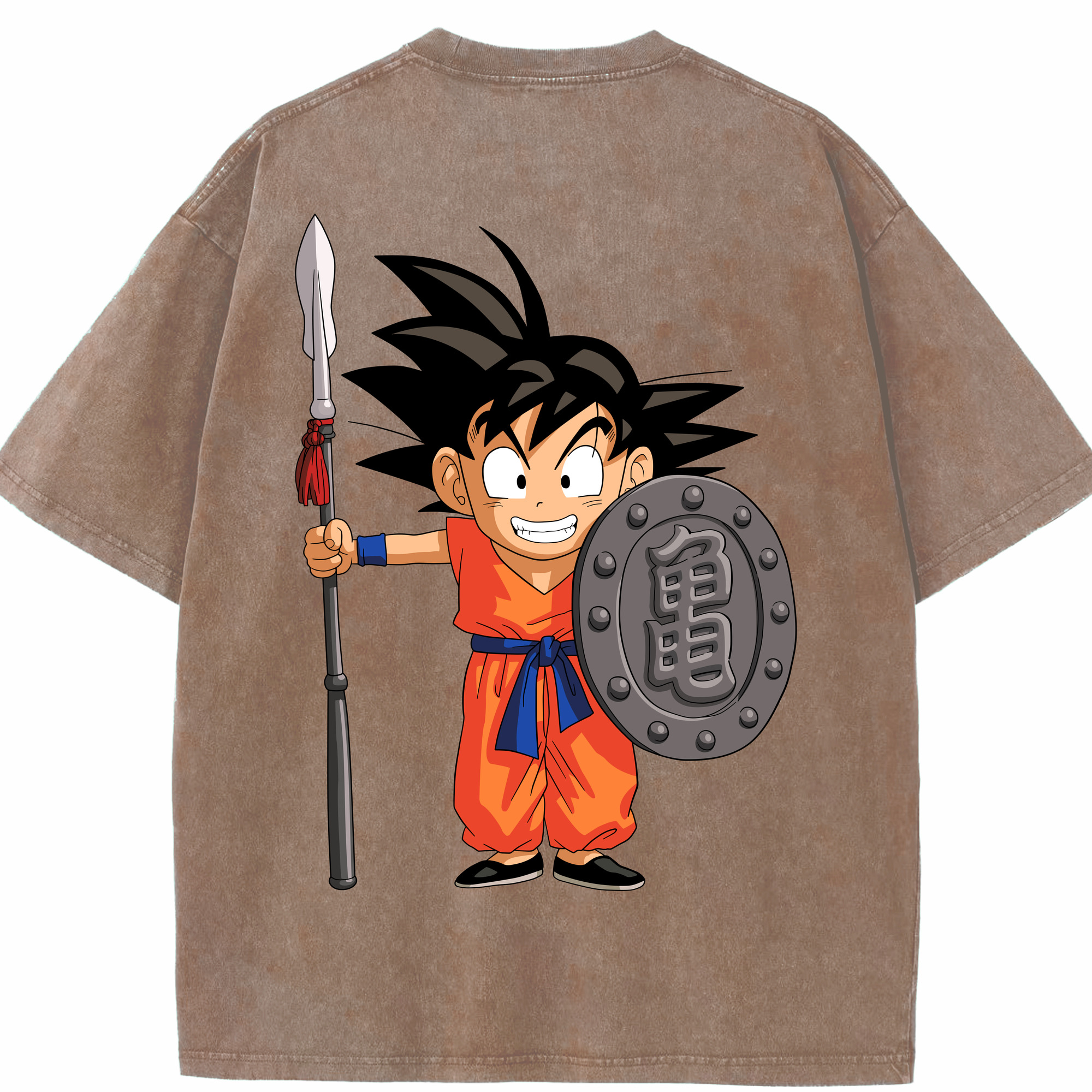 （画像用） ドラゴンボール 孫悟空（そん ごくう）Son Goku カカロット DRAGON BALL Kakarotto 綿100% ヴィンテージ風 半袖Tシャツ（背面プリント）