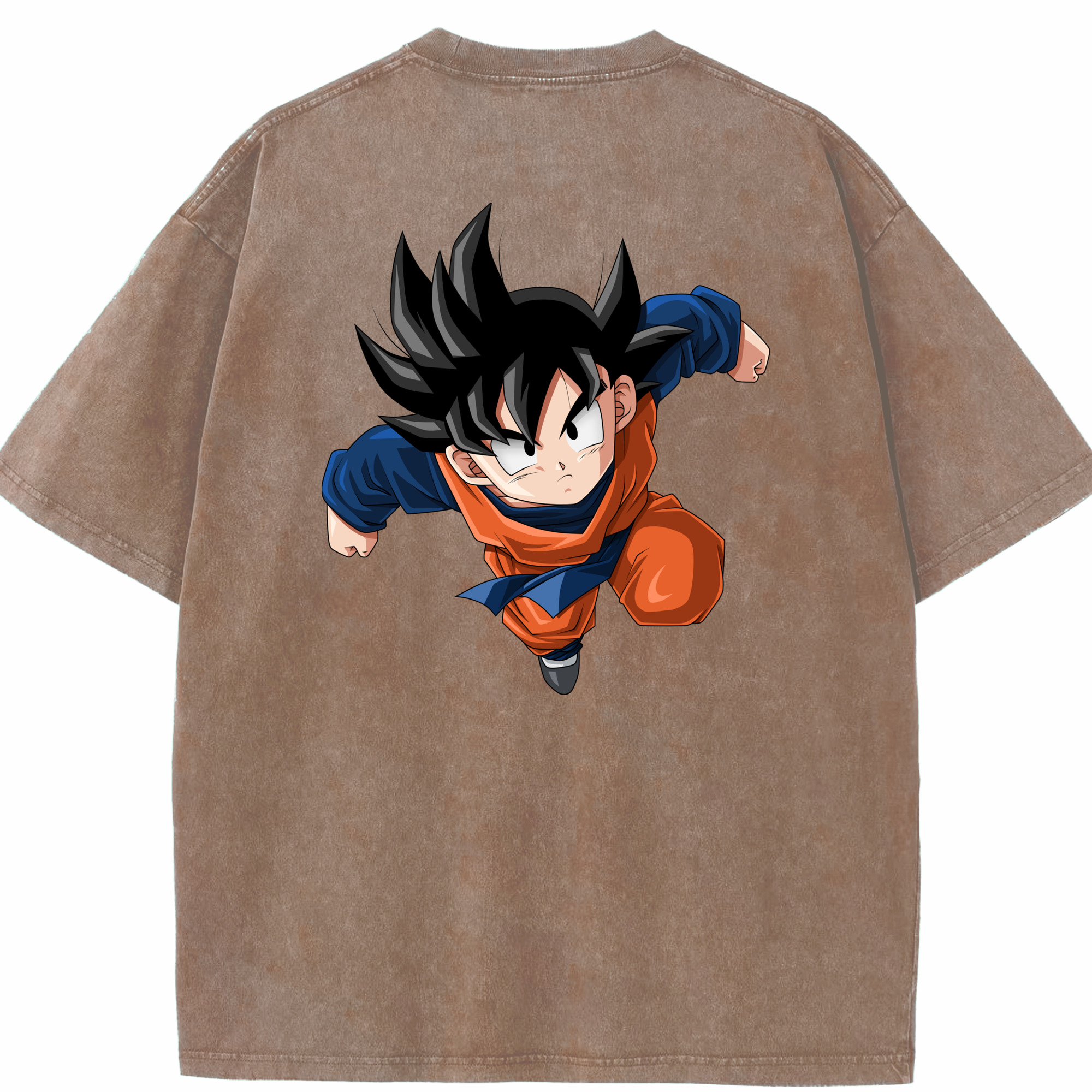 （画像用） ドラゴンボール 孫悟空（そん ごくう）Son Goku カカロット DRAGON BALL Kakarotto 綿100% ヴィンテージ風 半袖Tシャツ（背面プリント）