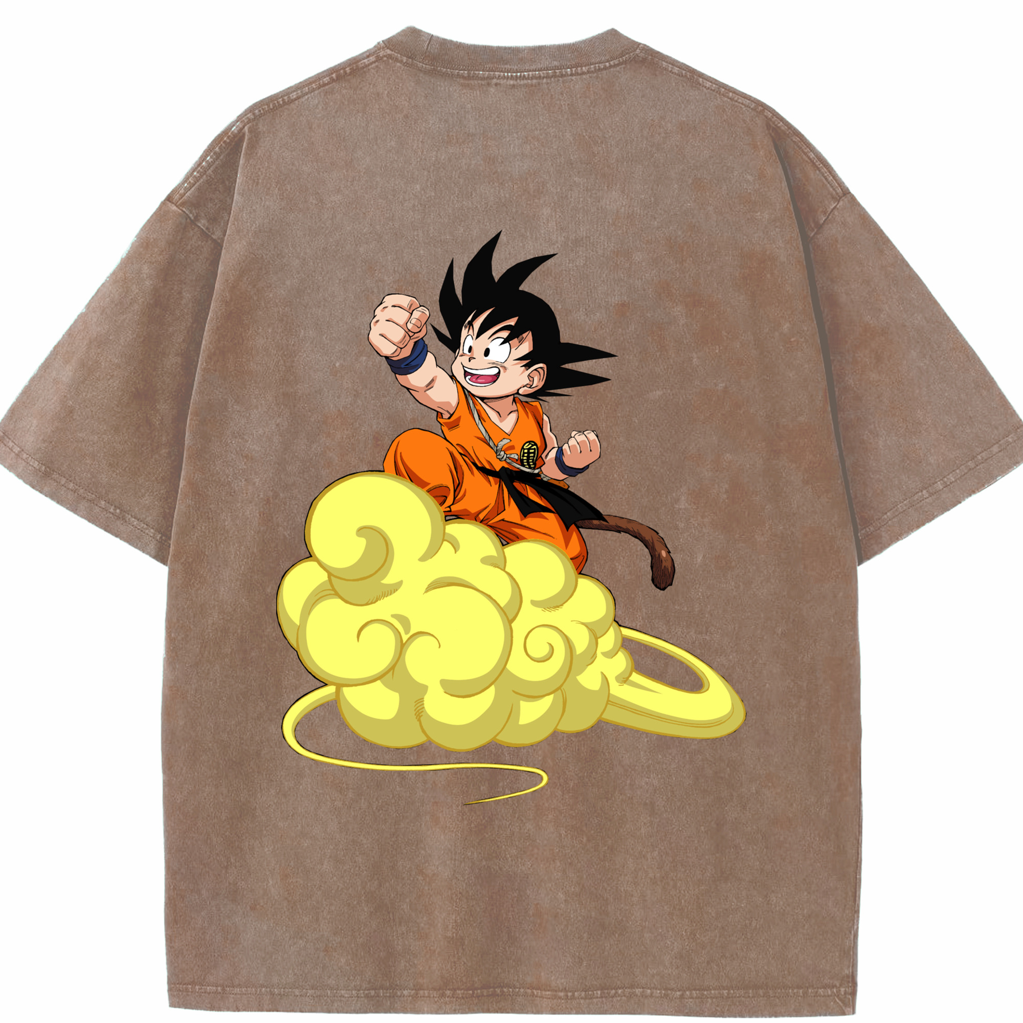 （画像用） ドラゴンボール 孫悟空（そん ごくう）Son Goku カカロット DRAGON BALL Kakarotto 綿100% ヴィンテージ風 半袖Tシャツ（背面プリント）