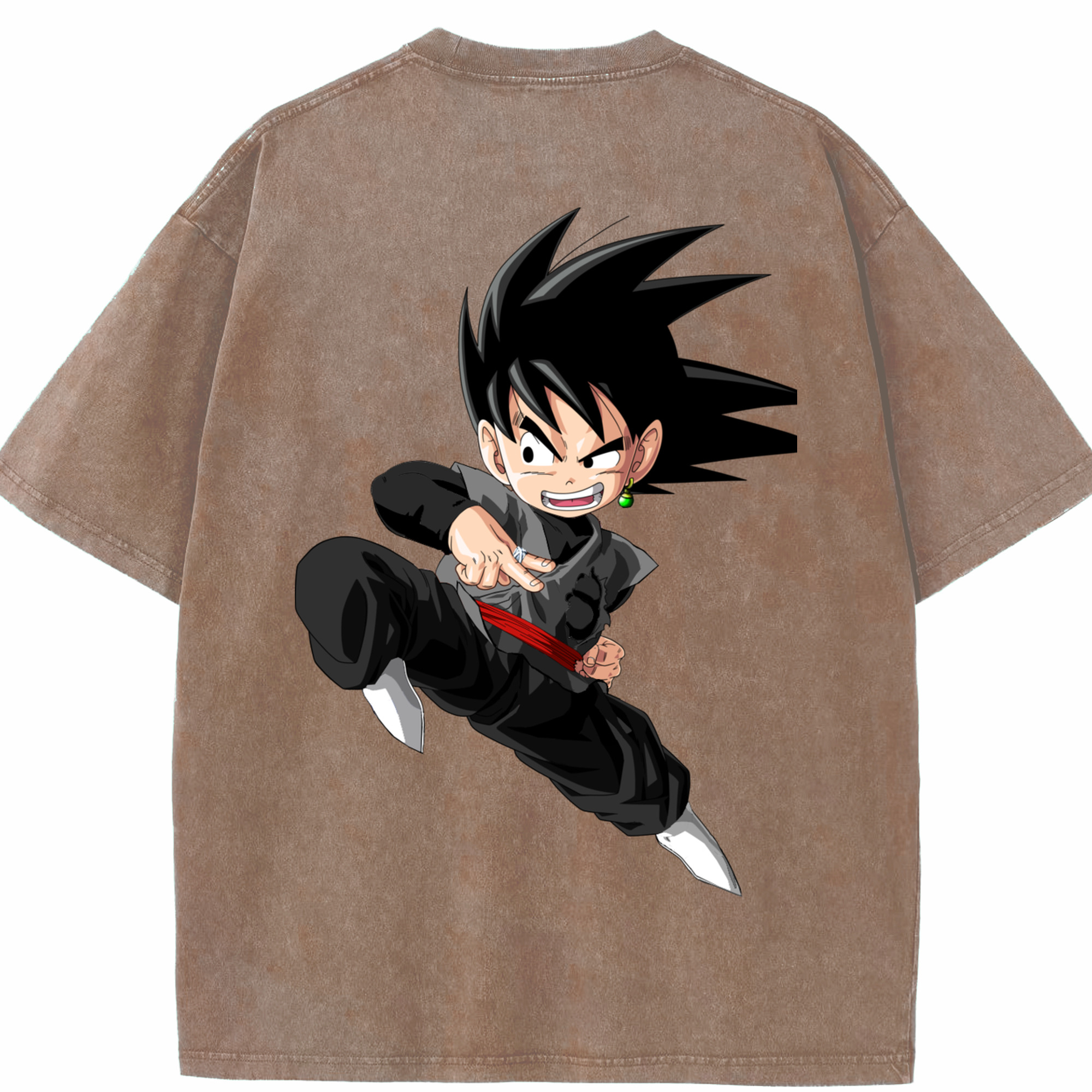 （画像用） ドラゴンボール 孫悟空（そん ごくう）Son Goku カカロット DRAGON BALL Kakarotto 綿100% ヴィンテージ風 半袖Tシャツ（背面プリント）