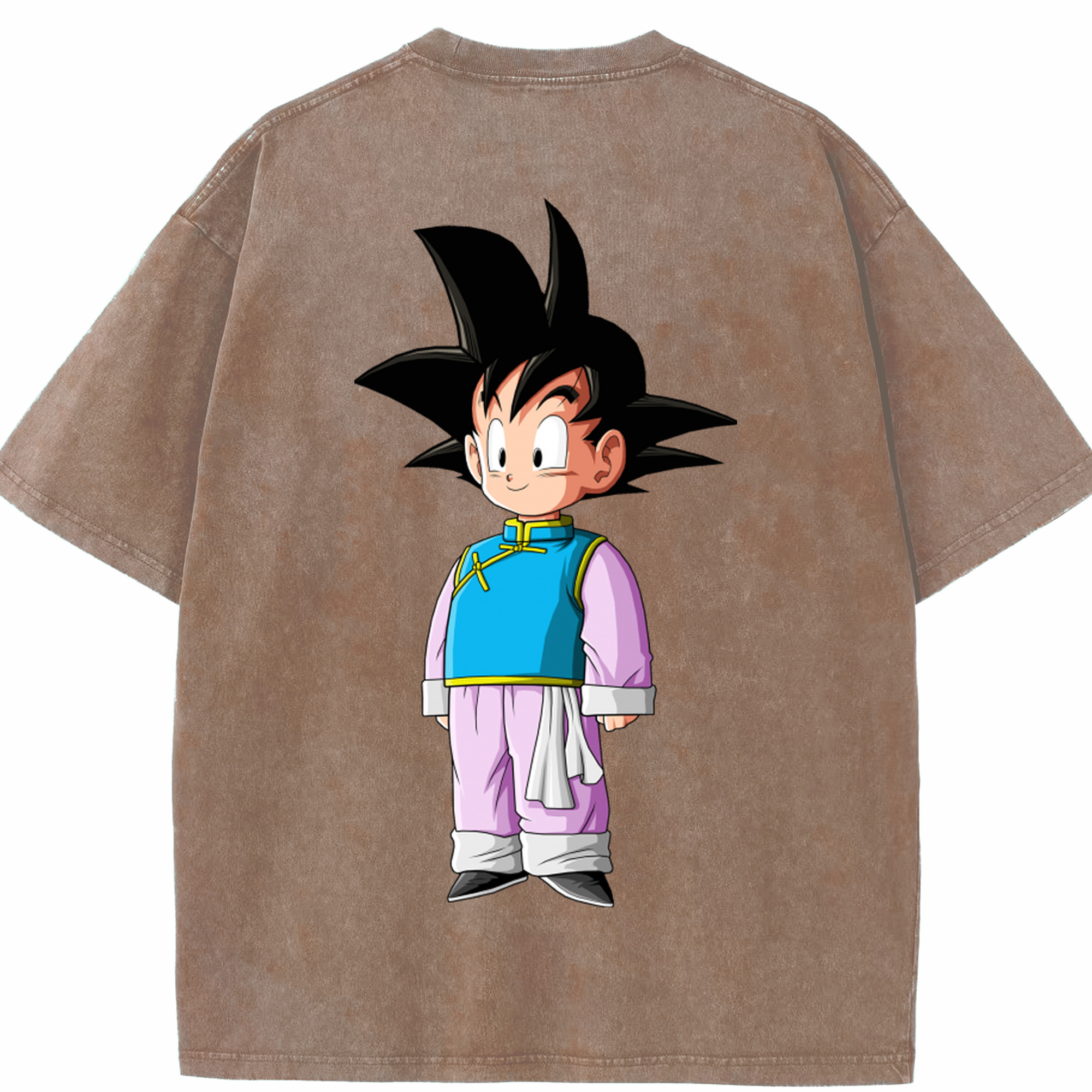 （画像用） ドラゴンボール 孫悟空（そん ごくう）Son Goku カカロット DRAGON BALL Kakarotto 綿100% ヴィンテージ風 半袖Tシャツ（背面プリント）