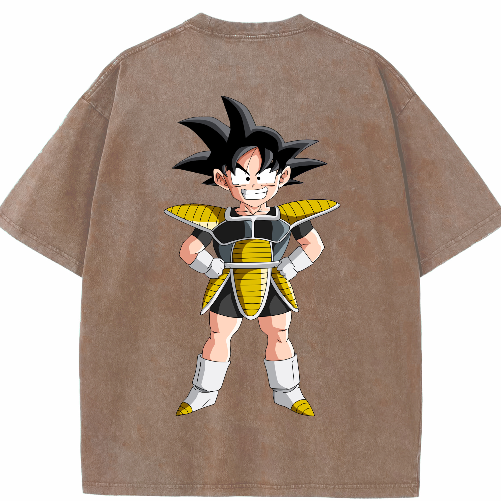 （画像用） ドラゴンボール 孫悟空（そん ごくう）Son Goku カカロット DRAGON BALL Kakarotto 綿100% ヴィンテージ風 半袖Tシャツ（背面プリント）