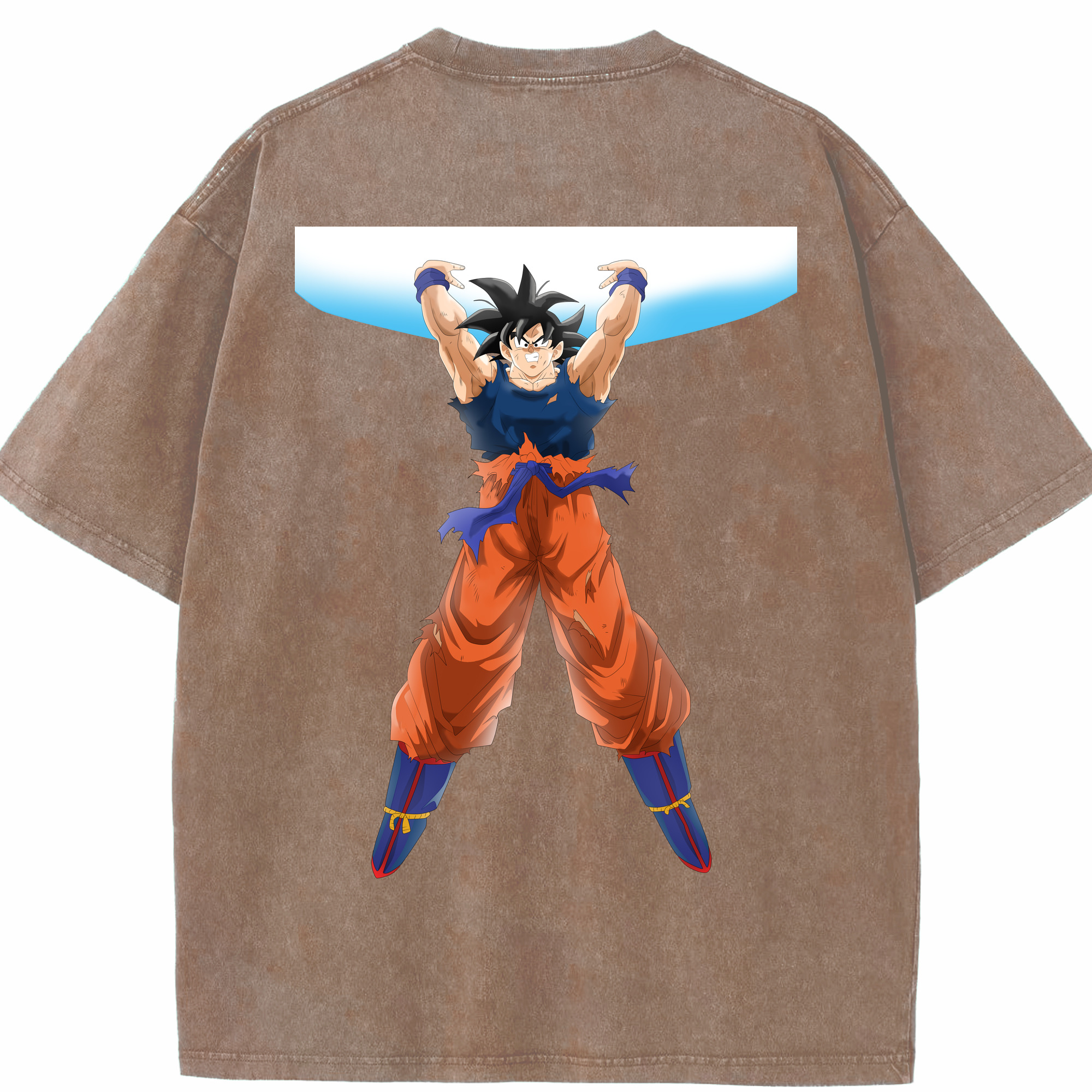 （画像用） ドラゴンボール 孫悟空（そん ごくう）Son Goku カカロット DRAGON BALL Kakarotto 綿100% ヴィンテージ風 半袖Tシャツ（背面プリント）