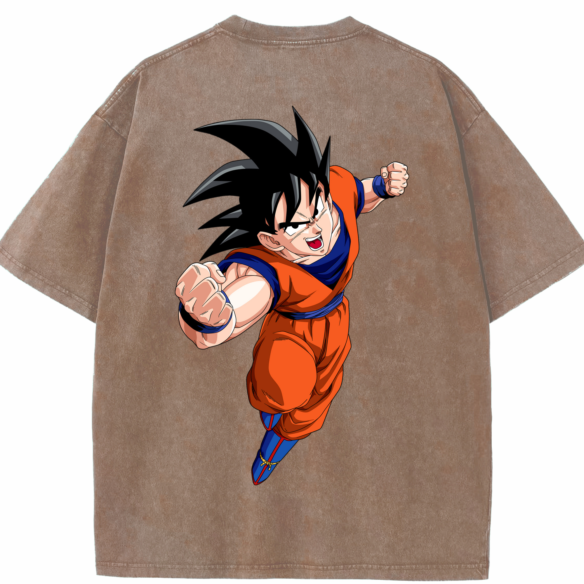 （画像用） ドラゴンボール 孫悟空（そん ごくう）Son Goku カカロット DRAGON BALL Kakarotto 綿100% ヴィンテージ風 半袖Tシャツ（背面プリント）