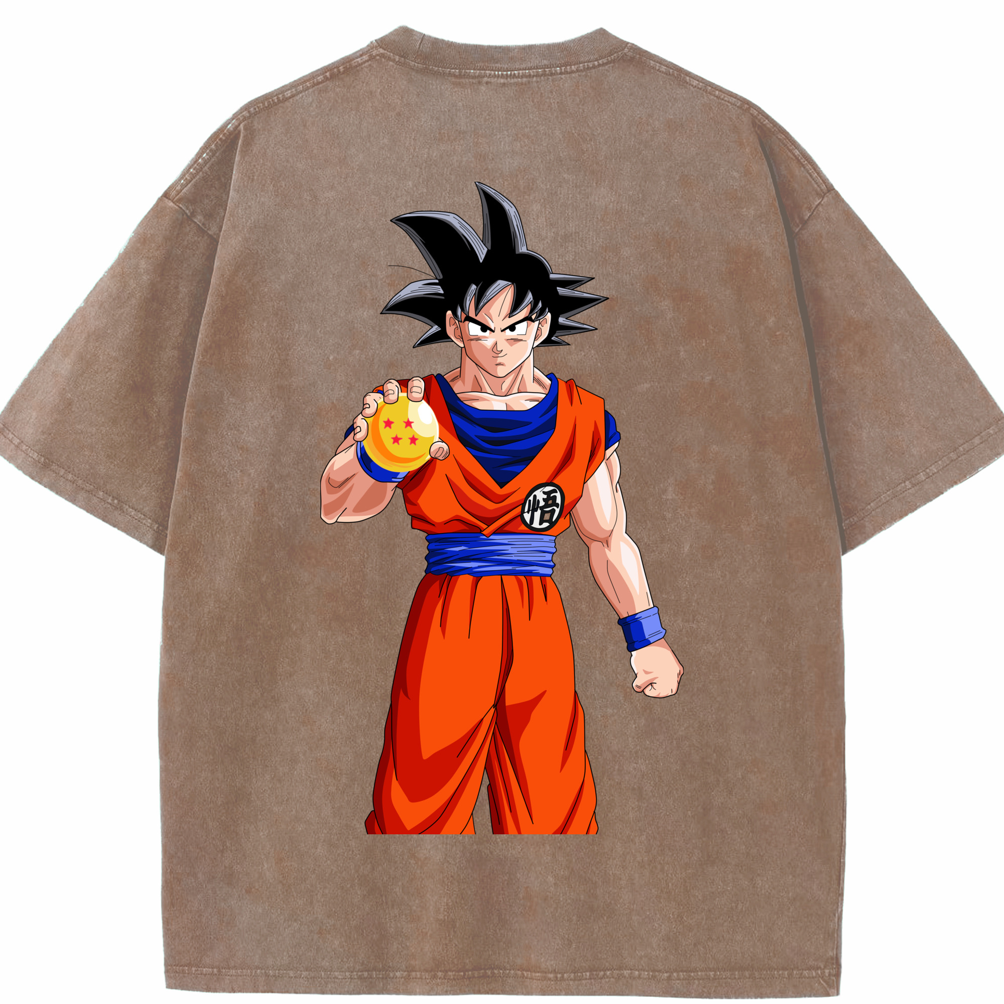 （画像用） ドラゴンボール 孫悟空（そん ごくう）Son Goku カカロット DRAGON BALL Kakarotto 綿100% ヴィンテージ風 半袖Tシャツ（背面プリント）