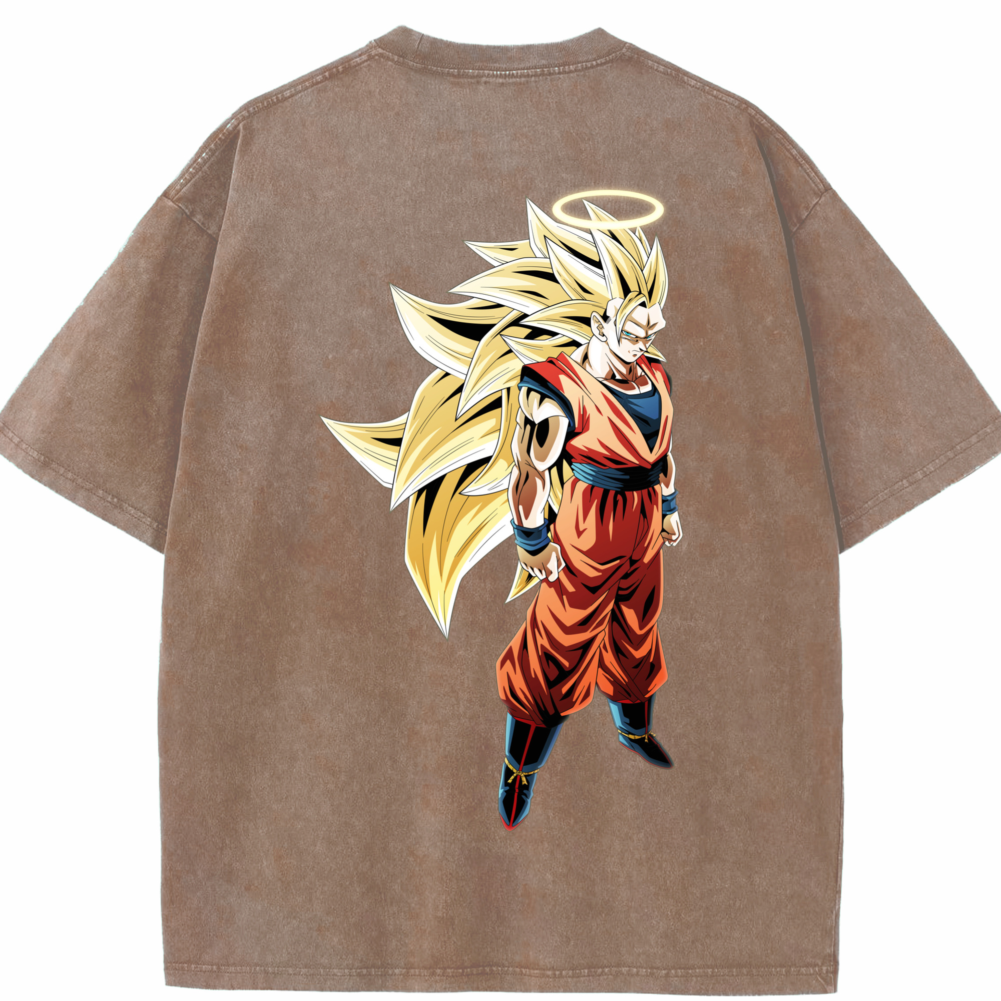 （画像用） ドラゴンボール 孫悟空（そん ごくう）Son Goku カカロット DRAGON BALL Kakarotto 綿100% ヴィンテージ風 半袖Tシャツ（背面プリント）