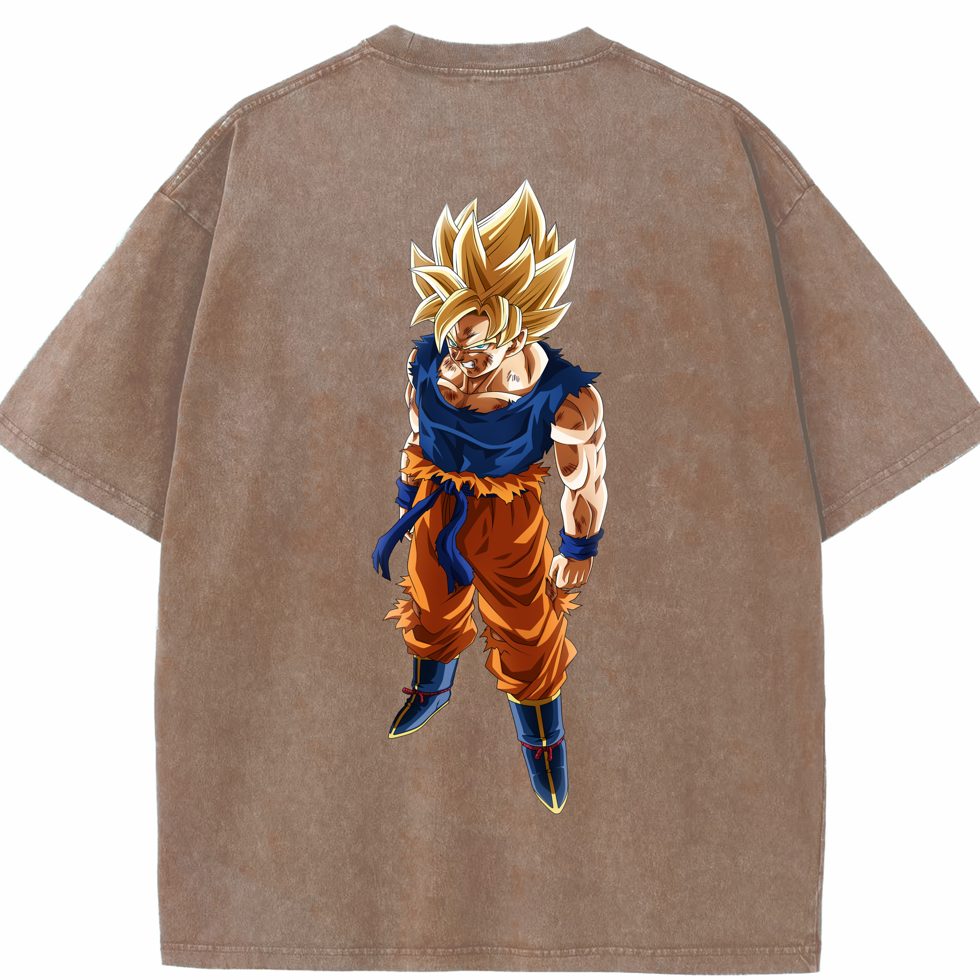 （画像用） ドラゴンボール 孫悟空（そん ごくう）Son Goku カカロット DRAGON BALL Kakarotto 綿100% ヴィンテージ風 半袖Tシャツ（背面プリント）