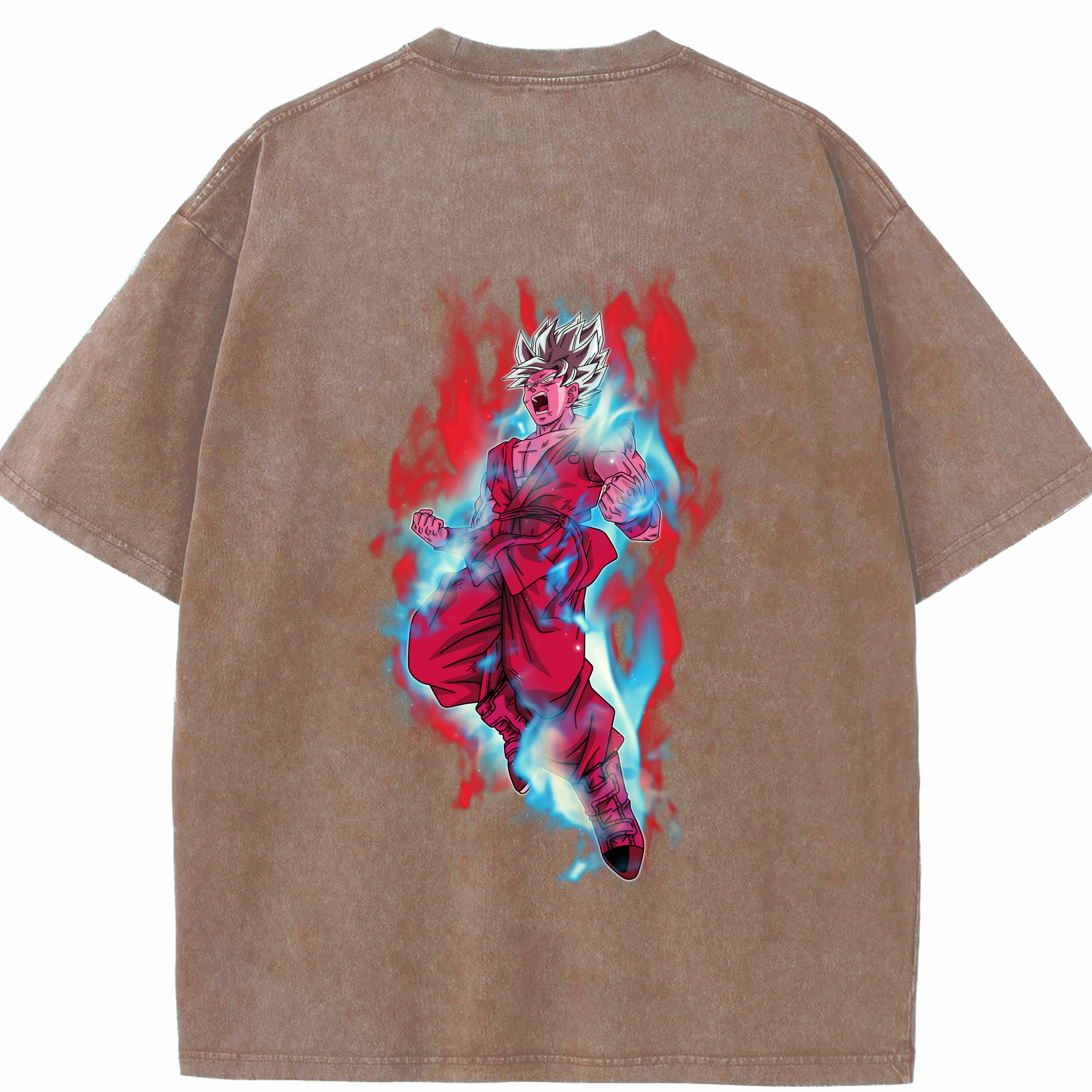 （画像用） ドラゴンボール 孫悟空（そん ごくう）Son Goku カカロット DRAGON BALL Kakarotto 綿100% ヴィンテージ風 半袖Tシャツ（背面プリント）