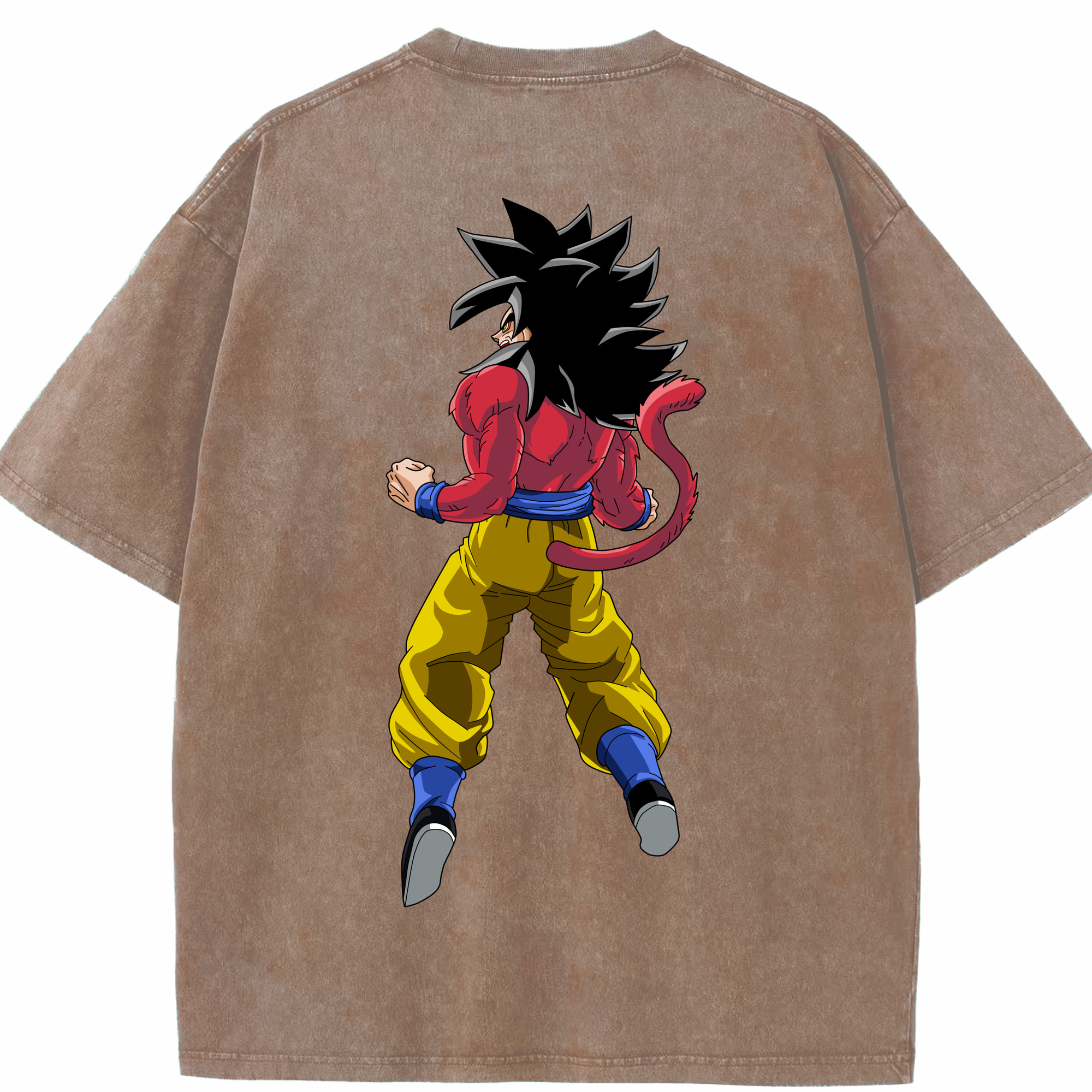 （画像用） ドラゴンボール 孫悟空（そん ごくう）Son Goku カカロット DRAGON BALL Kakarotto 綿100% ヴィンテージ風 半袖Tシャツ（背面プリント）