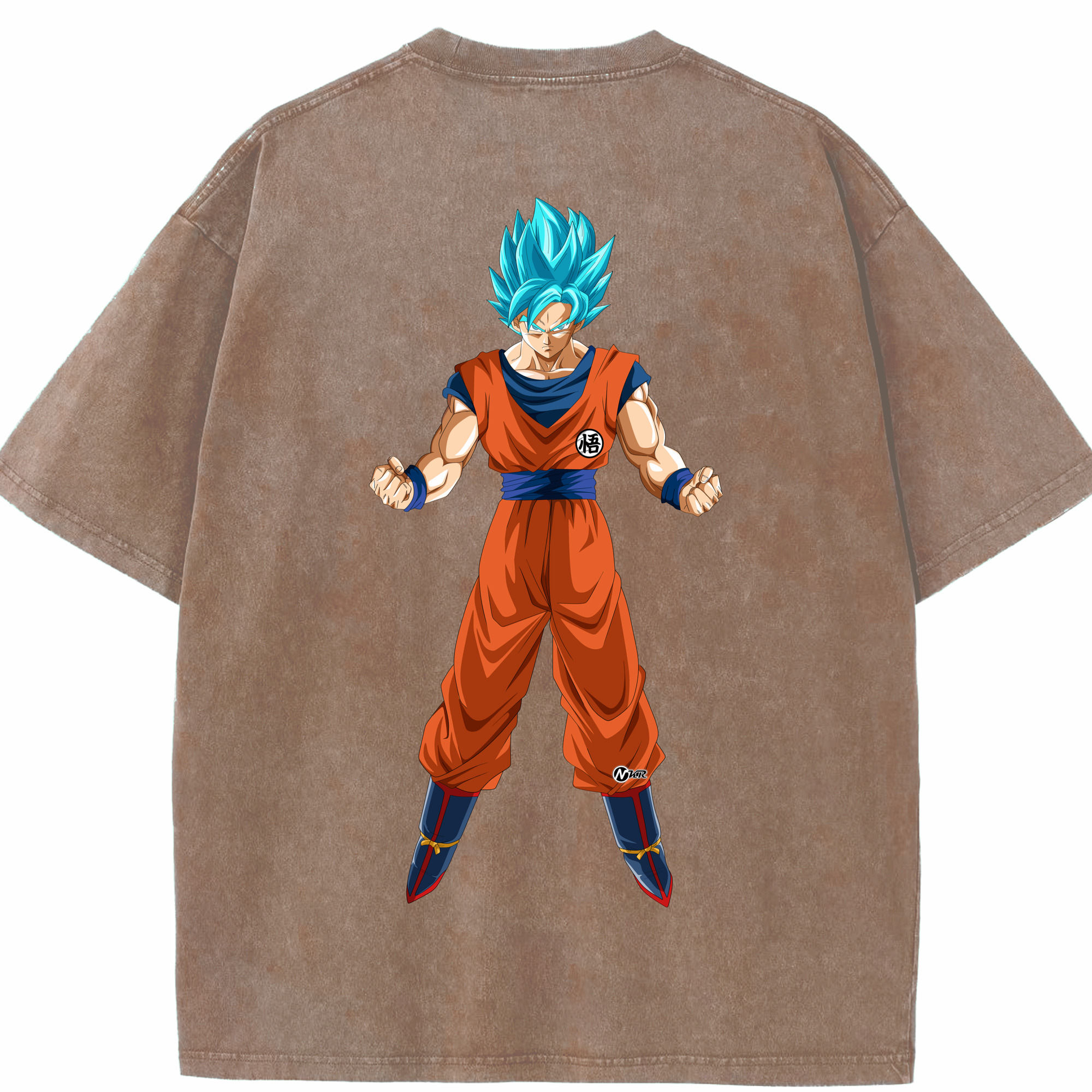 （画像用） ドラゴンボール 孫悟空（そん ごくう）Son Goku カカロット DRAGON BALL Kakarotto 綿100% ヴィンテージ風 半袖Tシャツ（背面プリント）