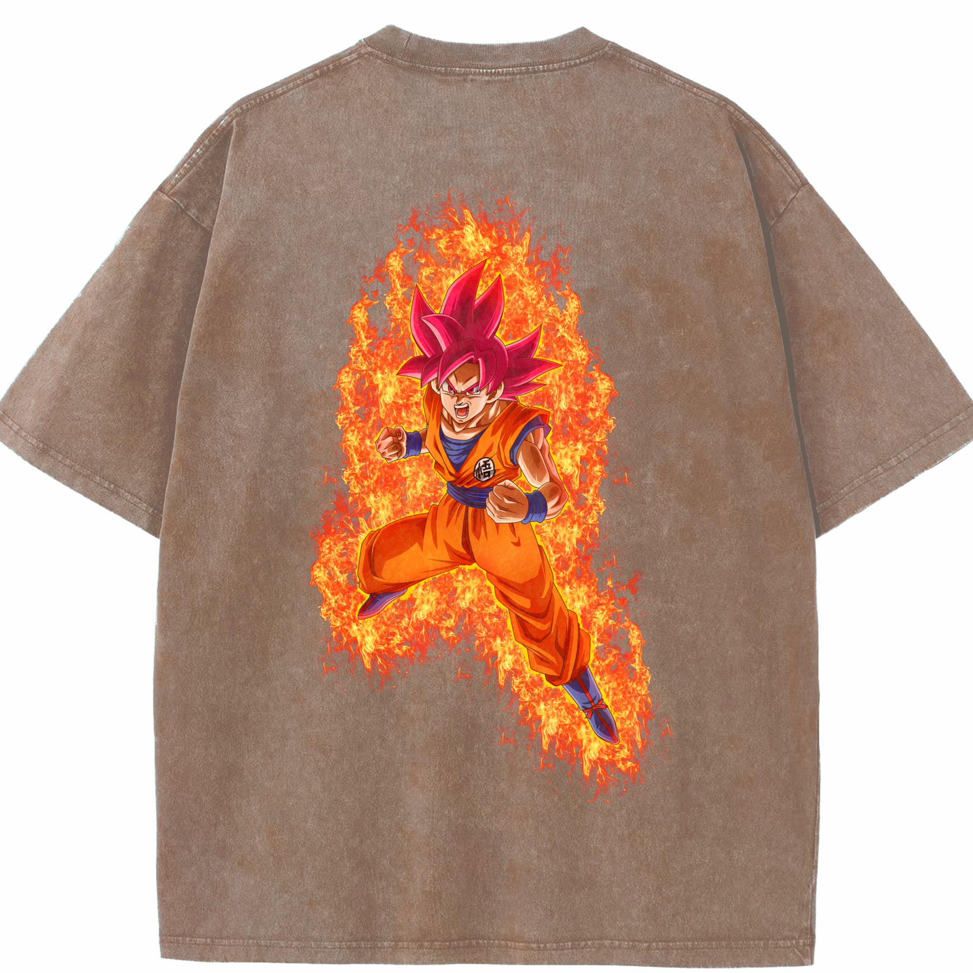 （画像用） ドラゴンボール 孫悟空（そん ごくう）Son Goku カカロット DRAGON BALL Kakarotto 綿100% ヴィンテージ風 半袖Tシャツ（背面プリント）