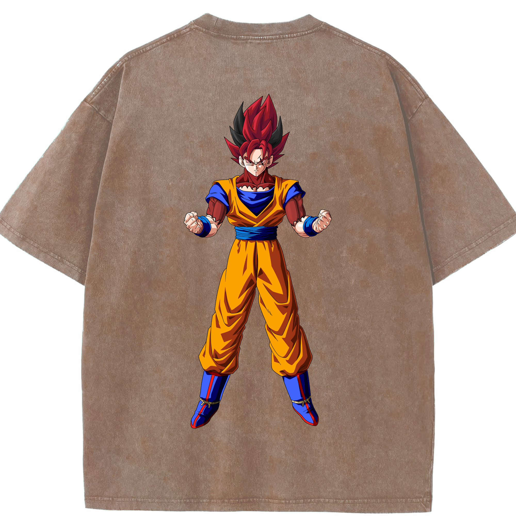 （画像用） ドラゴンボール 孫悟空（そん ごくう）Son Goku カカロット DRAGON BALL Kakarotto 綿100% ヴィンテージ風 半袖Tシャツ（背面プリント）