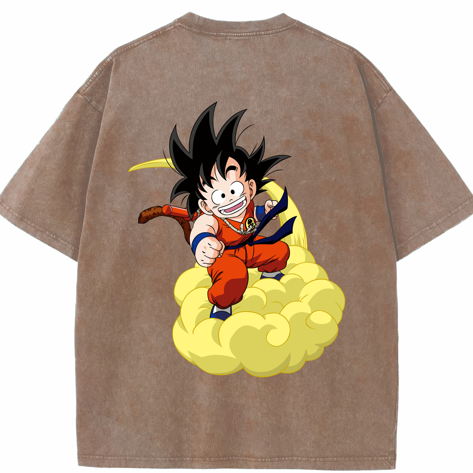 （画像用） ドラゴンボール 孫悟空（そん ごくう）Son Goku カカロット DRAGON BALL Kakarotto 綿100% ヴィンテージ風 半袖Tシャツ（背面プリント）
