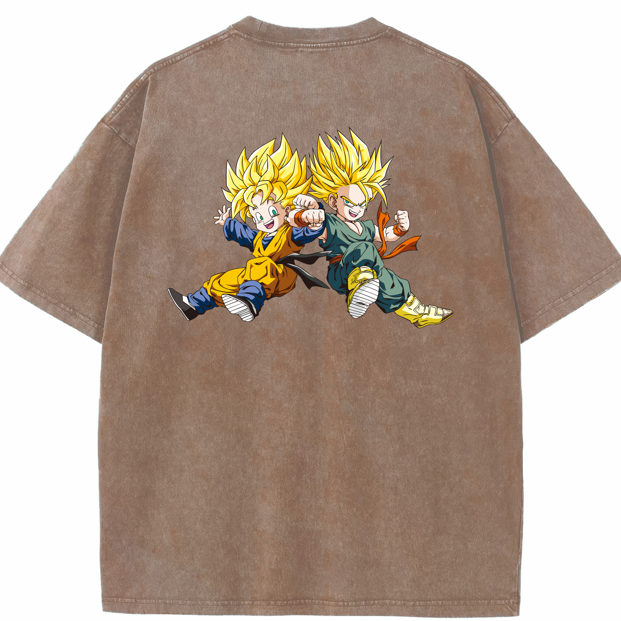 （画像用） ドラゴンボール 孫悟空（そん ごくう）Son Goku カカロット DRAGON BALL Kakarotto 綿100% ヴィンテージ風 半袖Tシャツ（背面プリント）